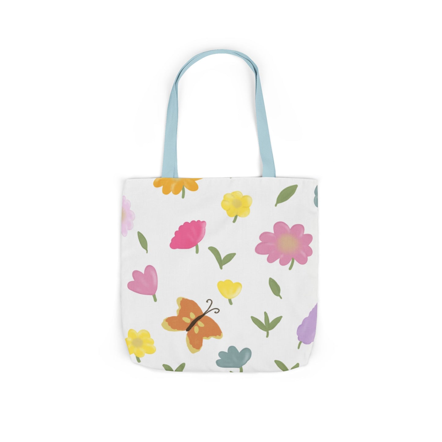 Floral Canvas Tote Bag with 3-Color Straps - Eco-Friendly & Stylish Carryall