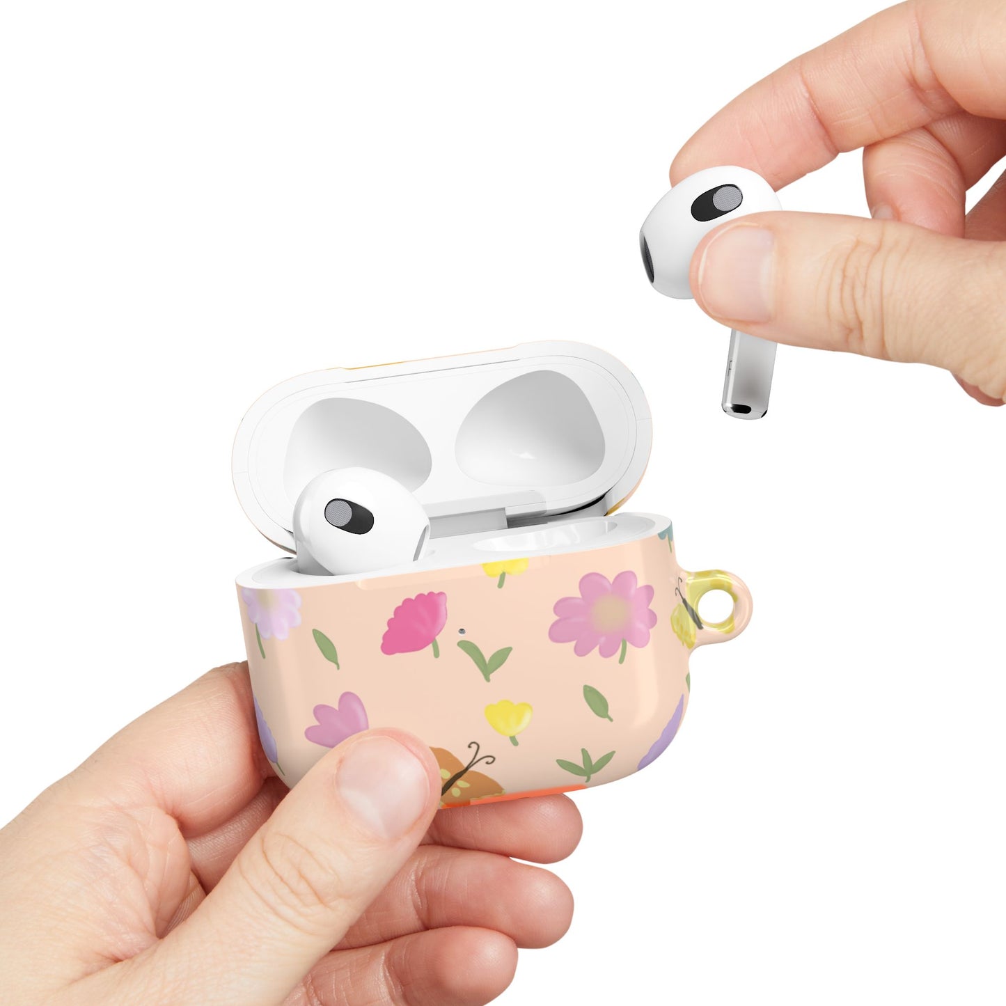 Floral AirPod Case - Cute Flower Design for Spring & Everyday Use (Peach)