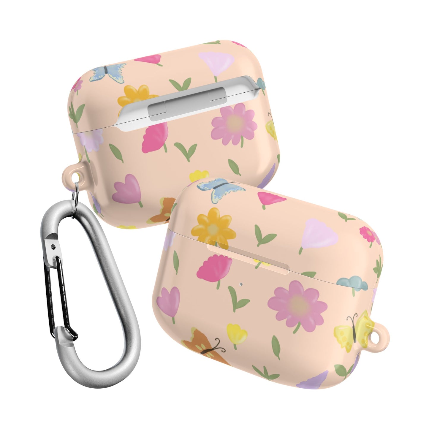 Floral AirPod Case - Cute Flower Design for Spring & Everyday Use (Peach)