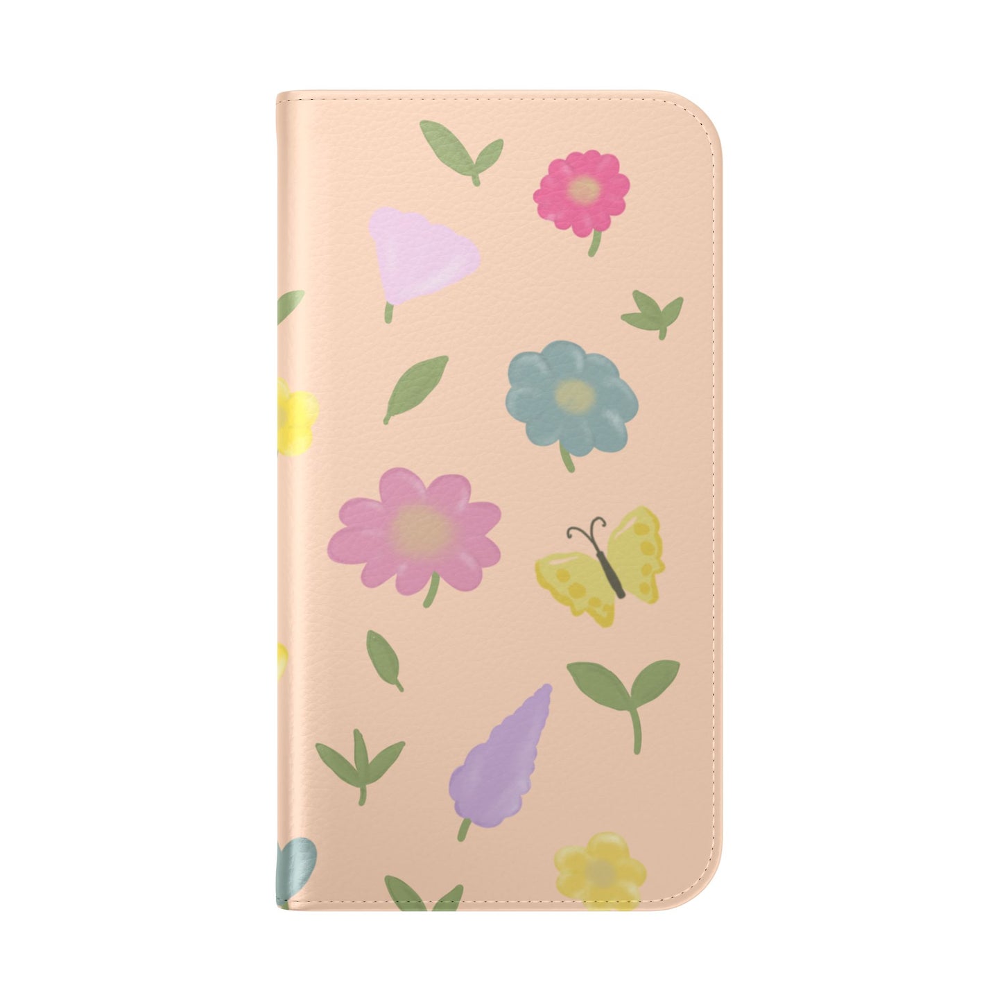 Floral Butterfly Flip Case - Vibrant Phone Wallet Cover for Nature Lovers