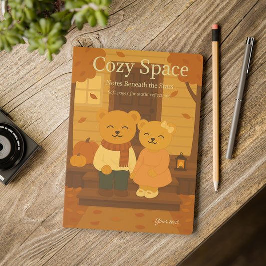 Cozy Space Journal with Quotes – Autumn Bear Design Writing Notebook