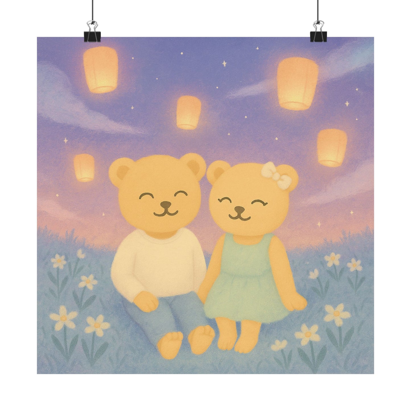 Whispers of a Dream Poster | Sky Lantern Meadow Wall Art