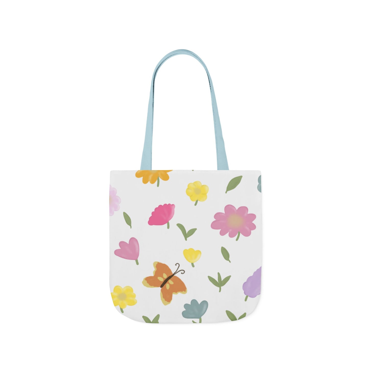 Floral Canvas Tote Bag with 3-Color Straps - Eco-Friendly & Stylish Carryall