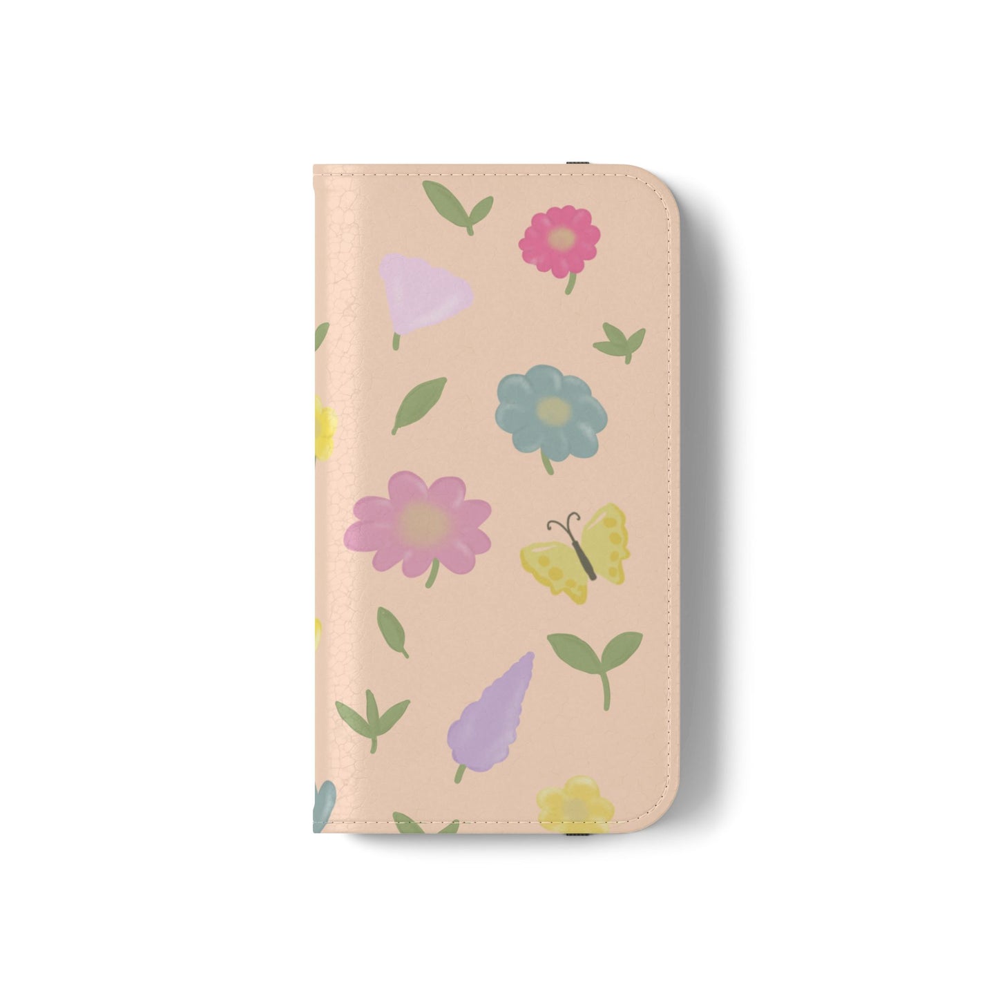 Floral Butterfly Flip Case - Vibrant Phone Wallet Cover for Nature Lovers