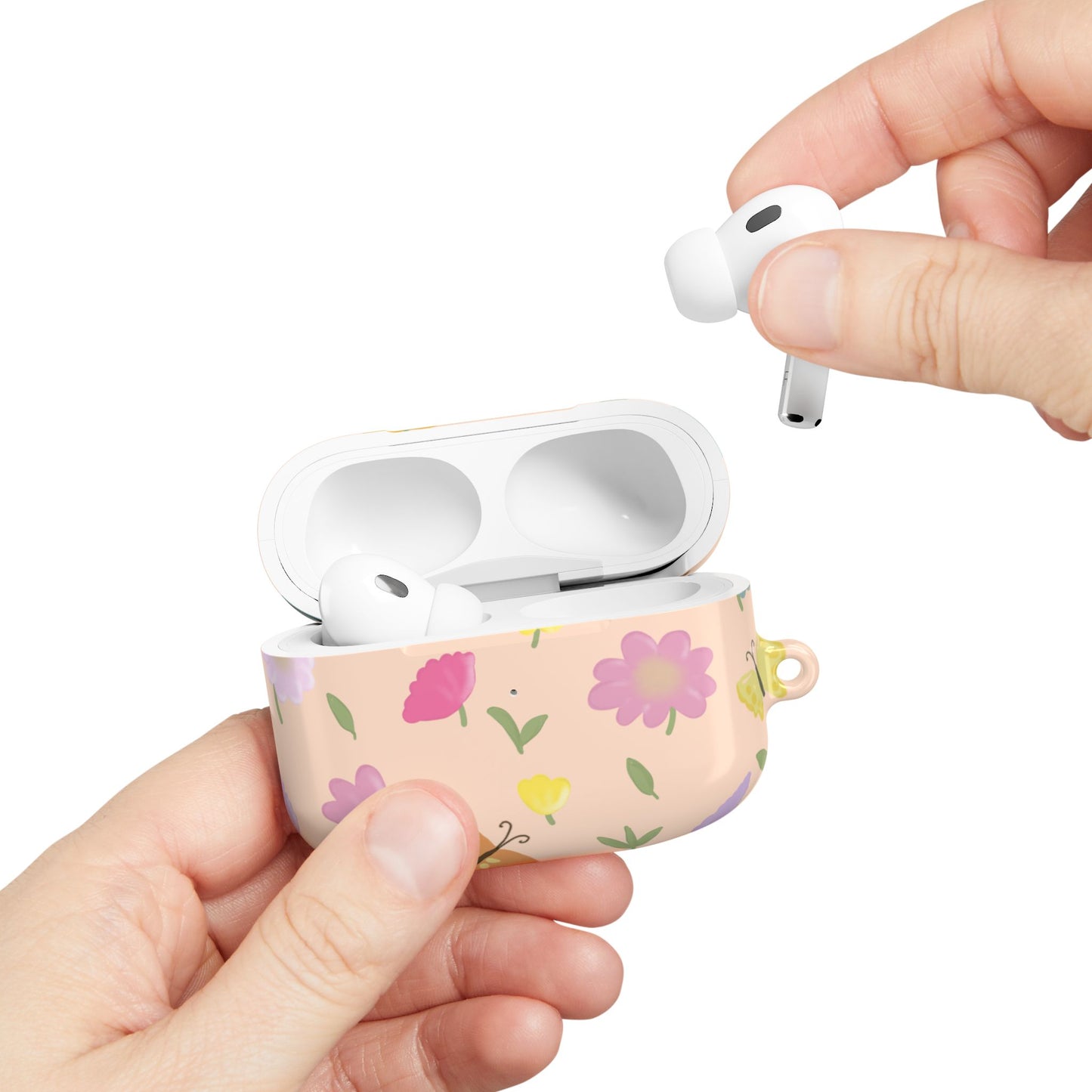 Floral AirPod Case - Cute Flower Design for Spring & Everyday Use (Peach)