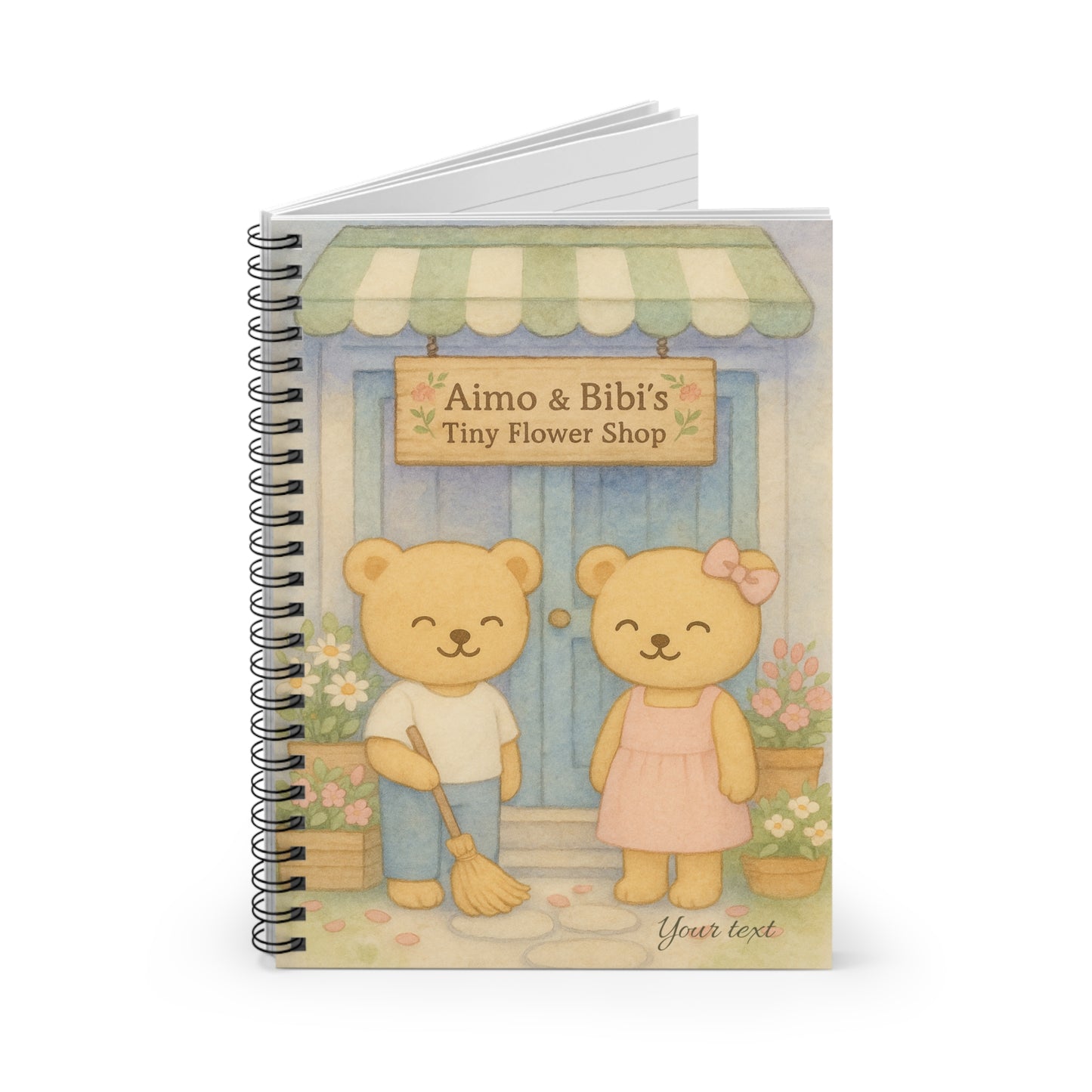 Tiny Flower Shop Notebook β Cute Bear Journal & Floral Stationery