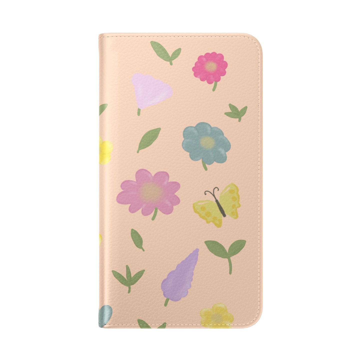 Floral Butterfly Flip Case - Vibrant Phone Wallet Cover for Nature Lovers