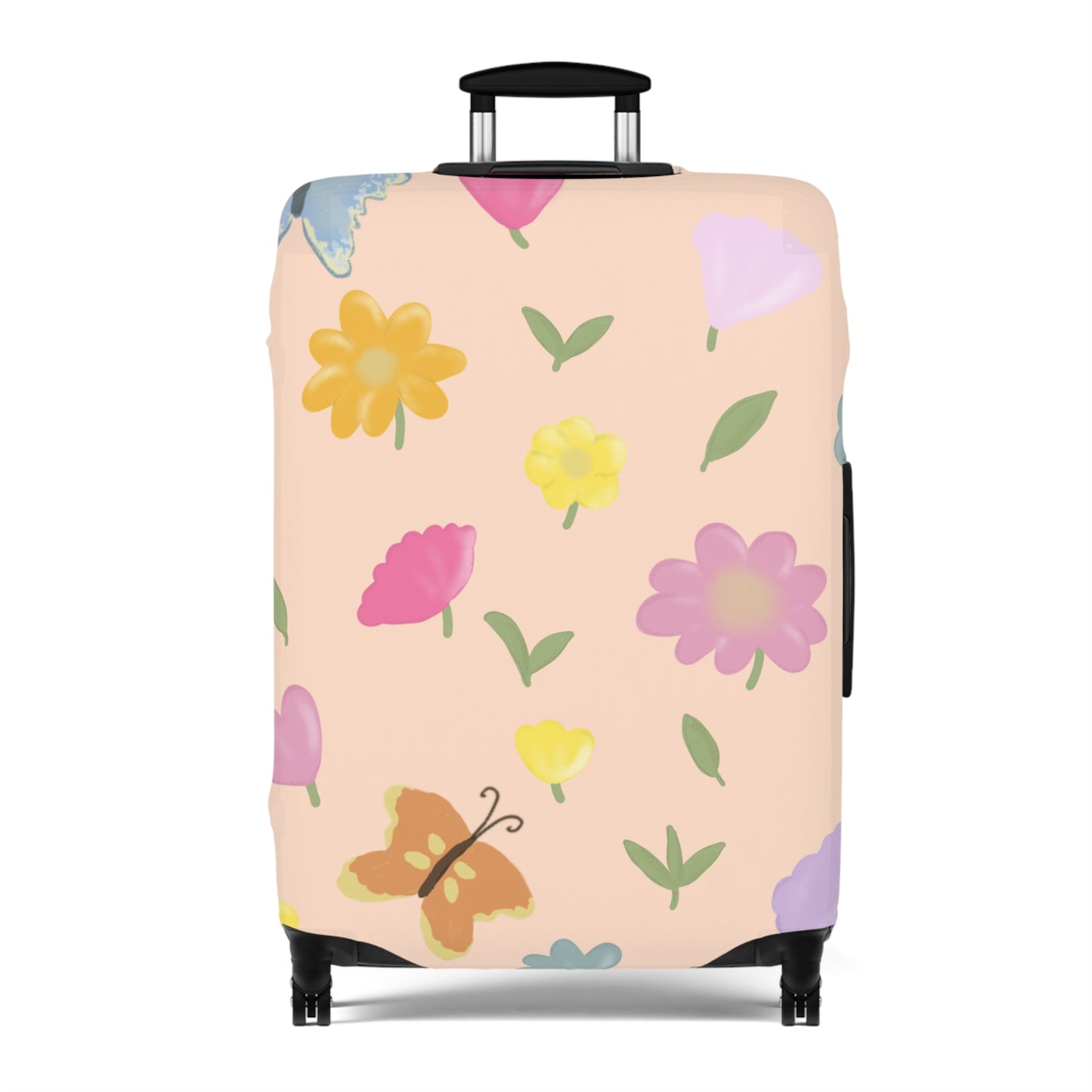Colorful Floral Luggage Cover | Butterfly & Flower Travel Protector