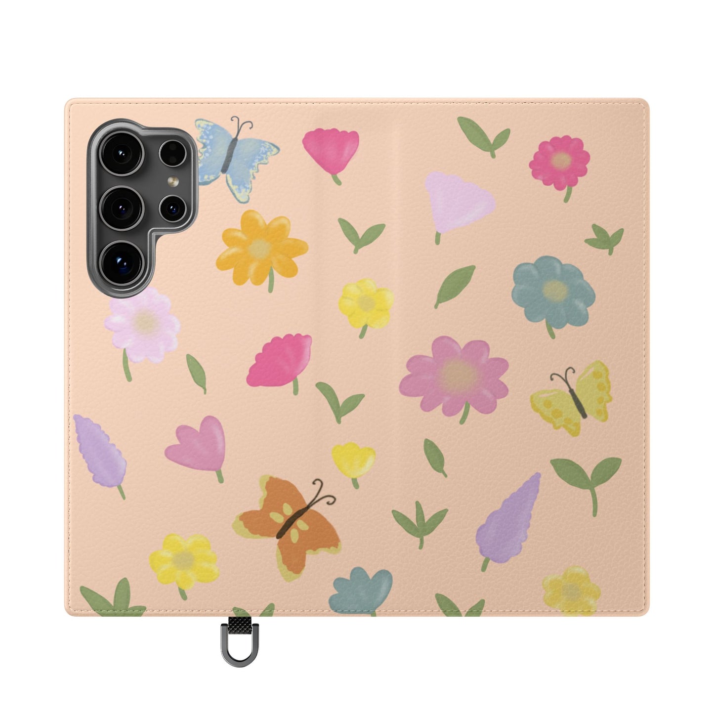 Floral Butterfly Flip Case - Vibrant Phone Wallet Cover for Nature Lovers
