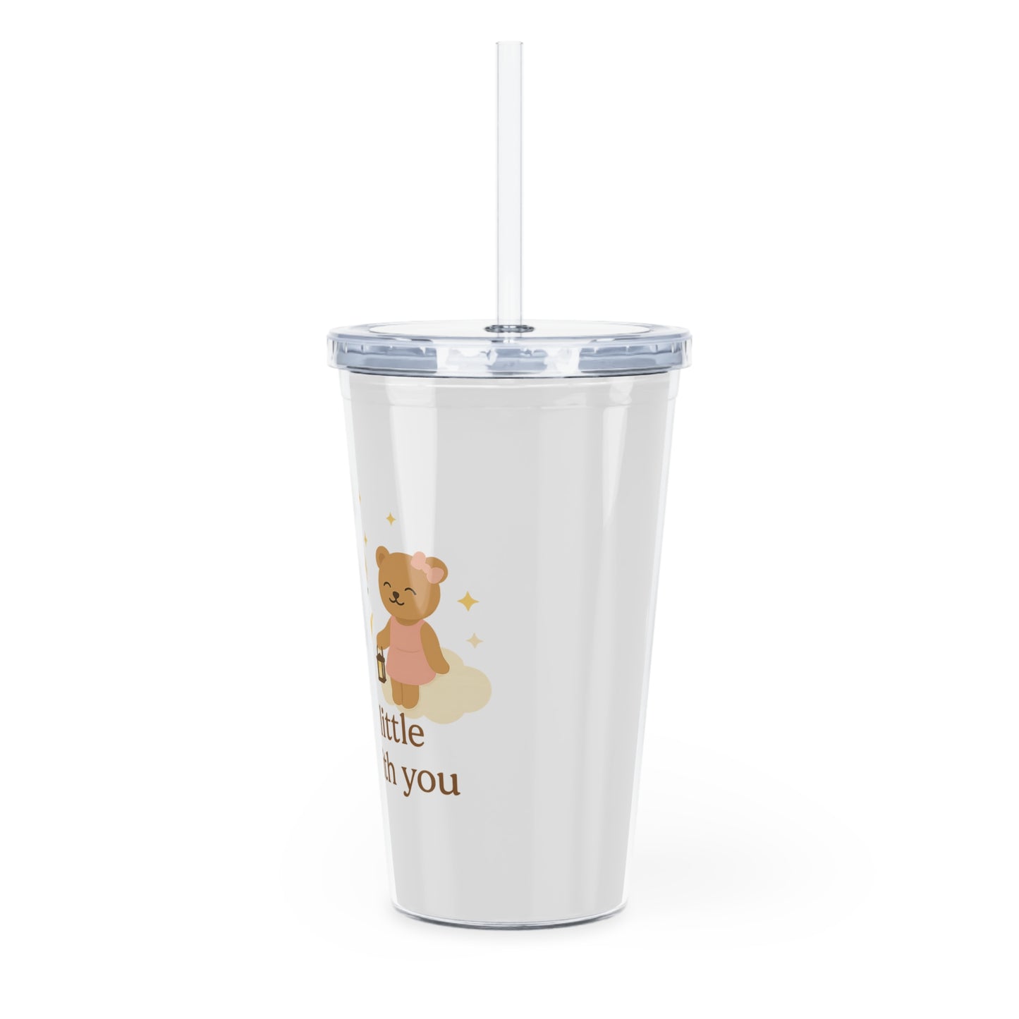 Cozy Bear Tumbler with Quote – Cute Cup with Straw for Travel & Gifts