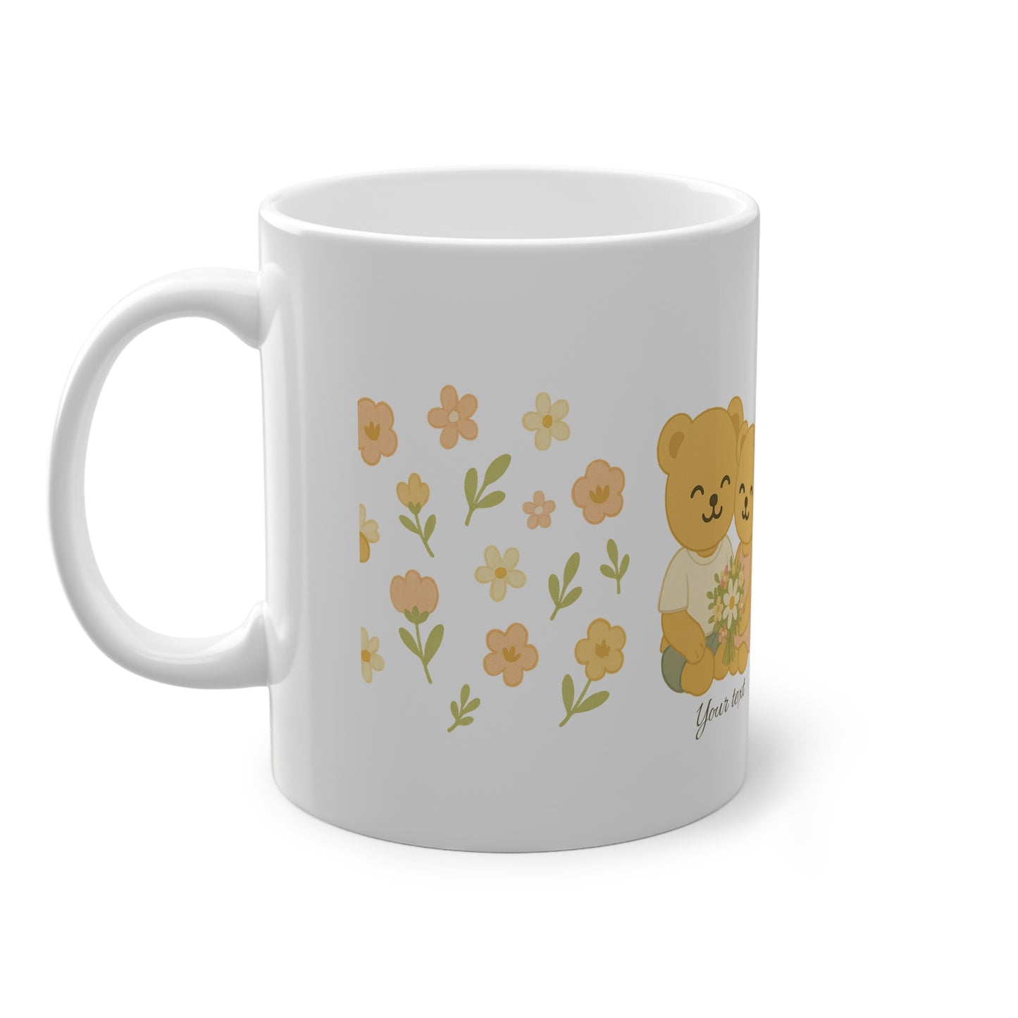 Cute Bear Couple Mug – Cozy Floral Coffee Cup Gift for Tea Lovers