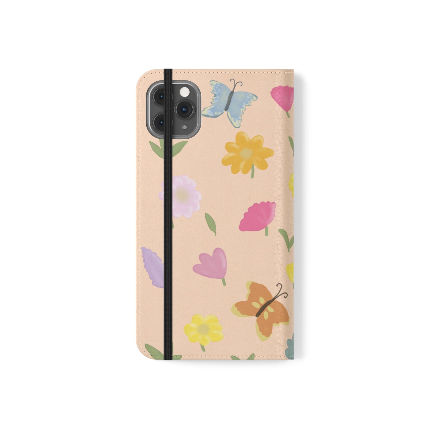 Floral Butterfly Flip Case - Vibrant Phone Wallet Cover for Nature Lovers