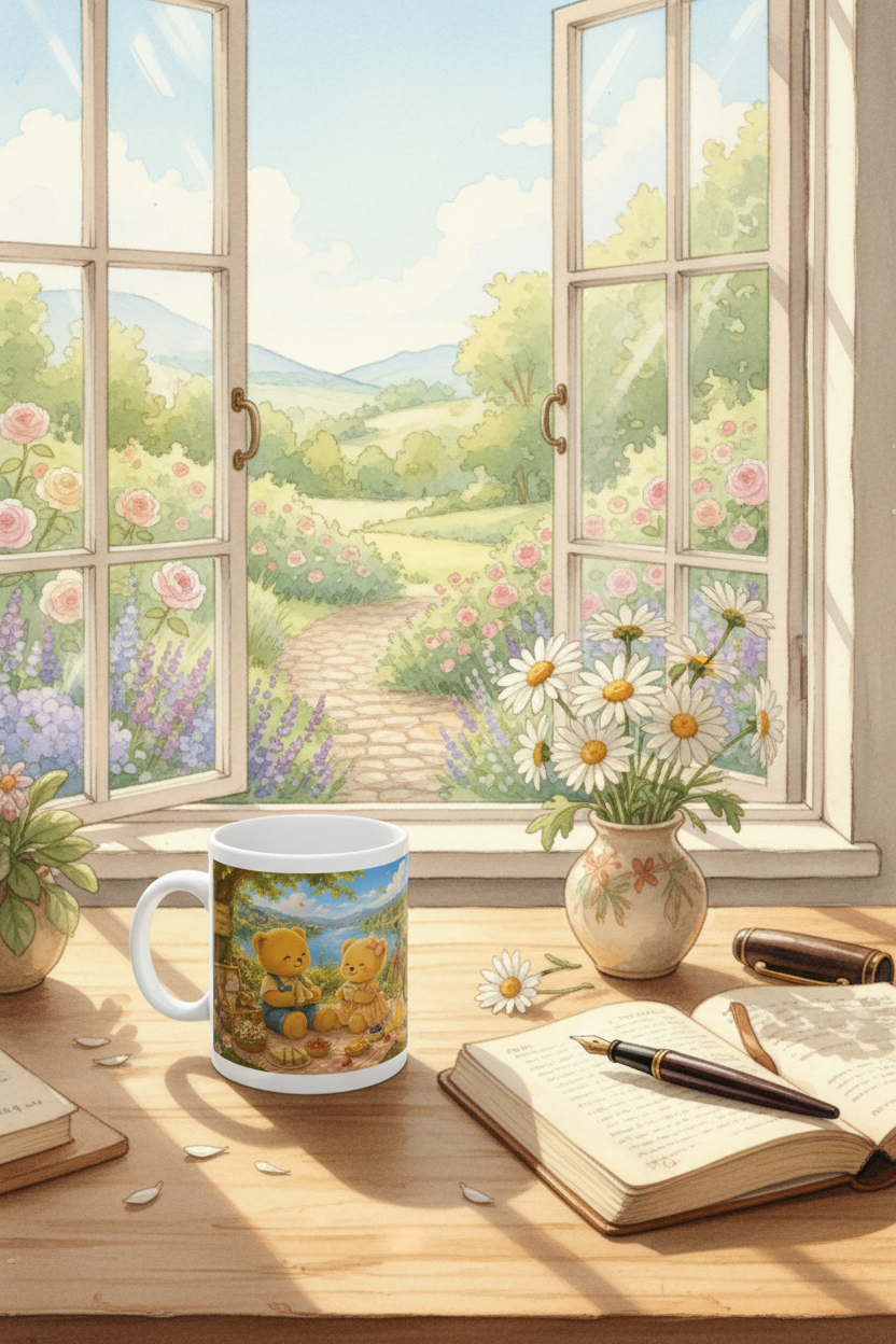 The Days We Keep Ceramic Mug | Cozy Summer Picnic Coffee Cup
