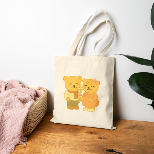 Cozy Bear Tote Bag with Quote – Eco-Friendly Shopping & Gift Bag