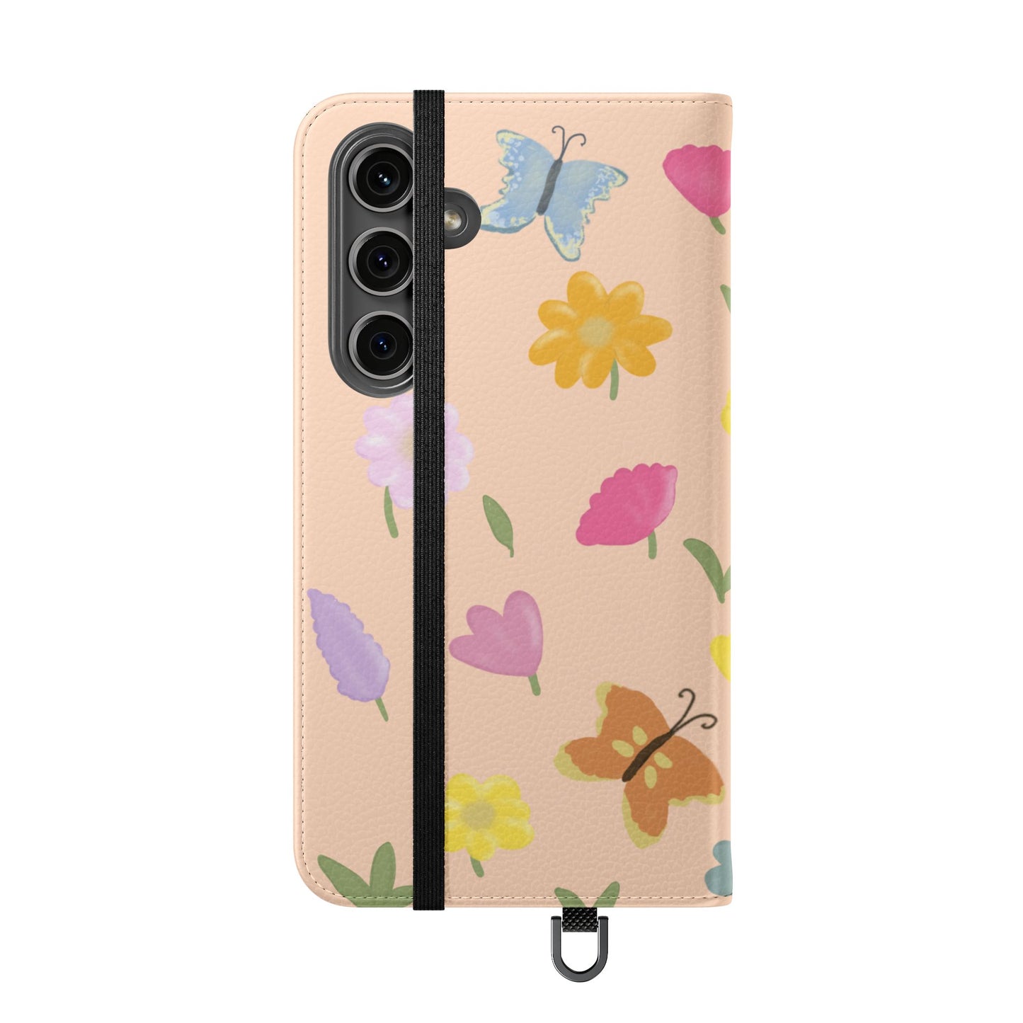 Floral Butterfly Flip Case - Vibrant Phone Wallet Cover for Nature Lovers