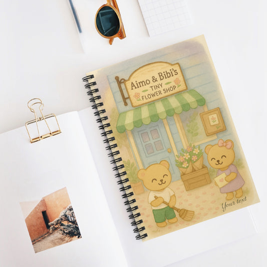 Tiny Flower Shop Spiral Notebook – Cute Bear Kids Journal Gift