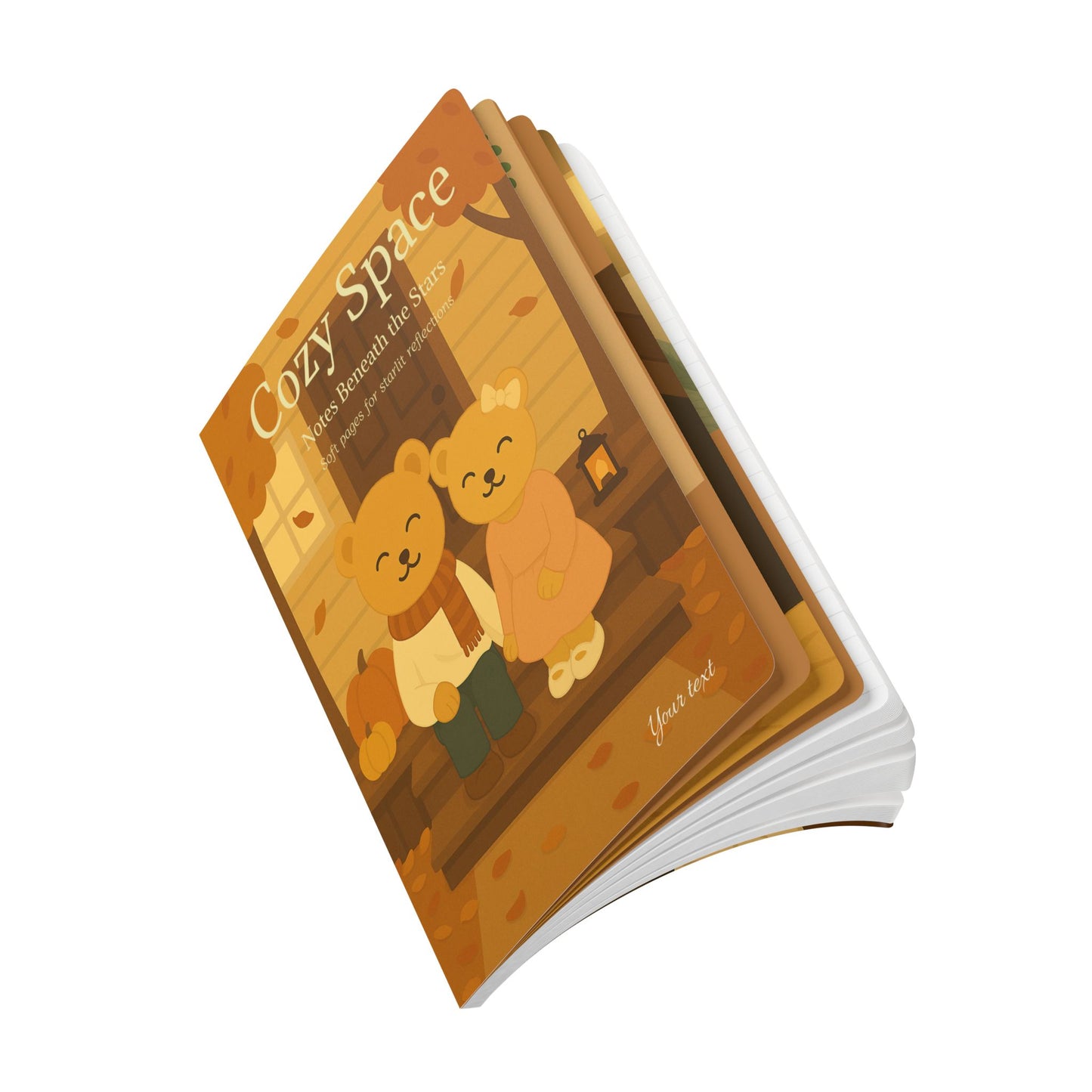 Cozy Space Journal with Quotes – Autumn Bear Design Writing Notebook
