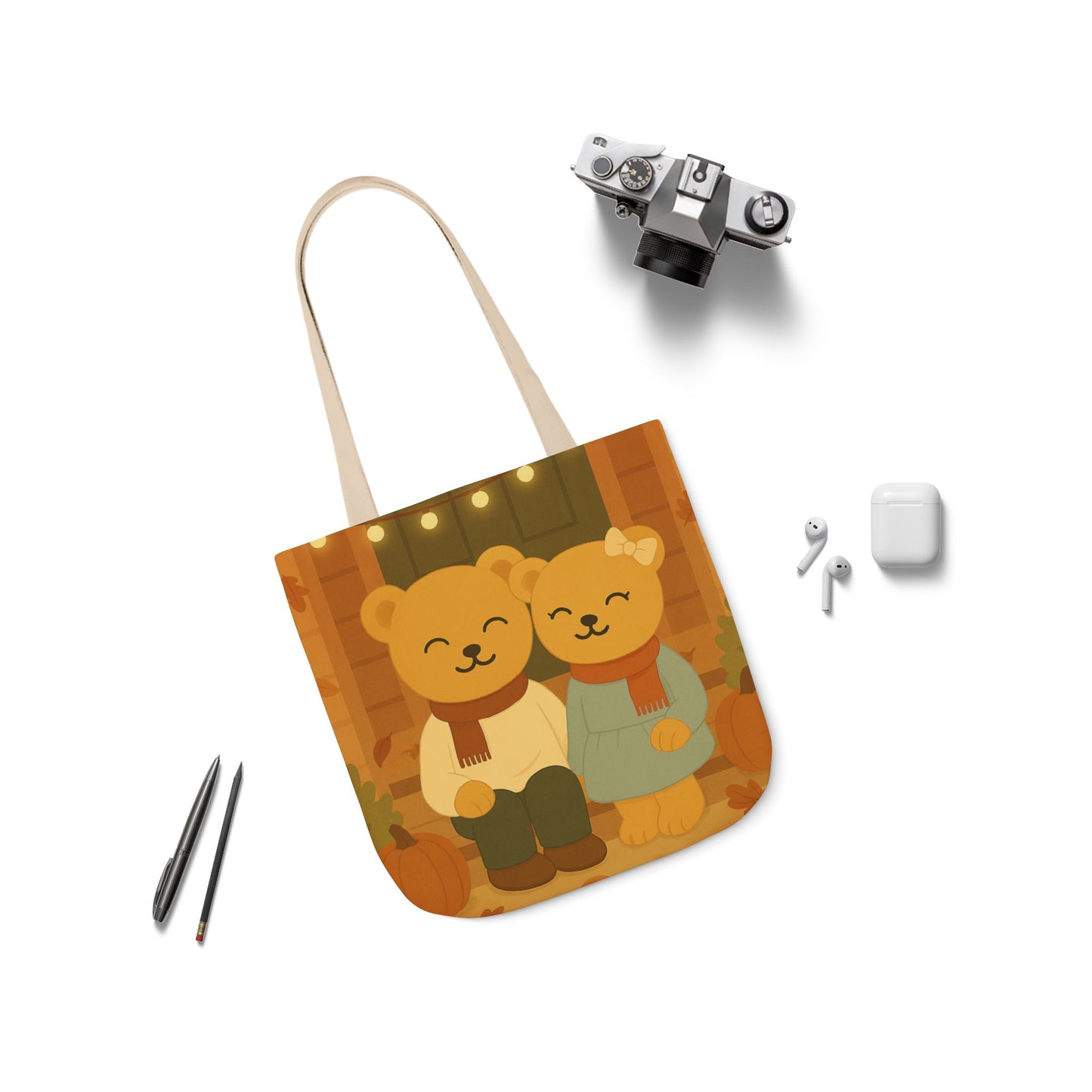 Cozy Bear Canvas Tote Bag – Eco-Friendly, Everyday & Gift Shopping Bag