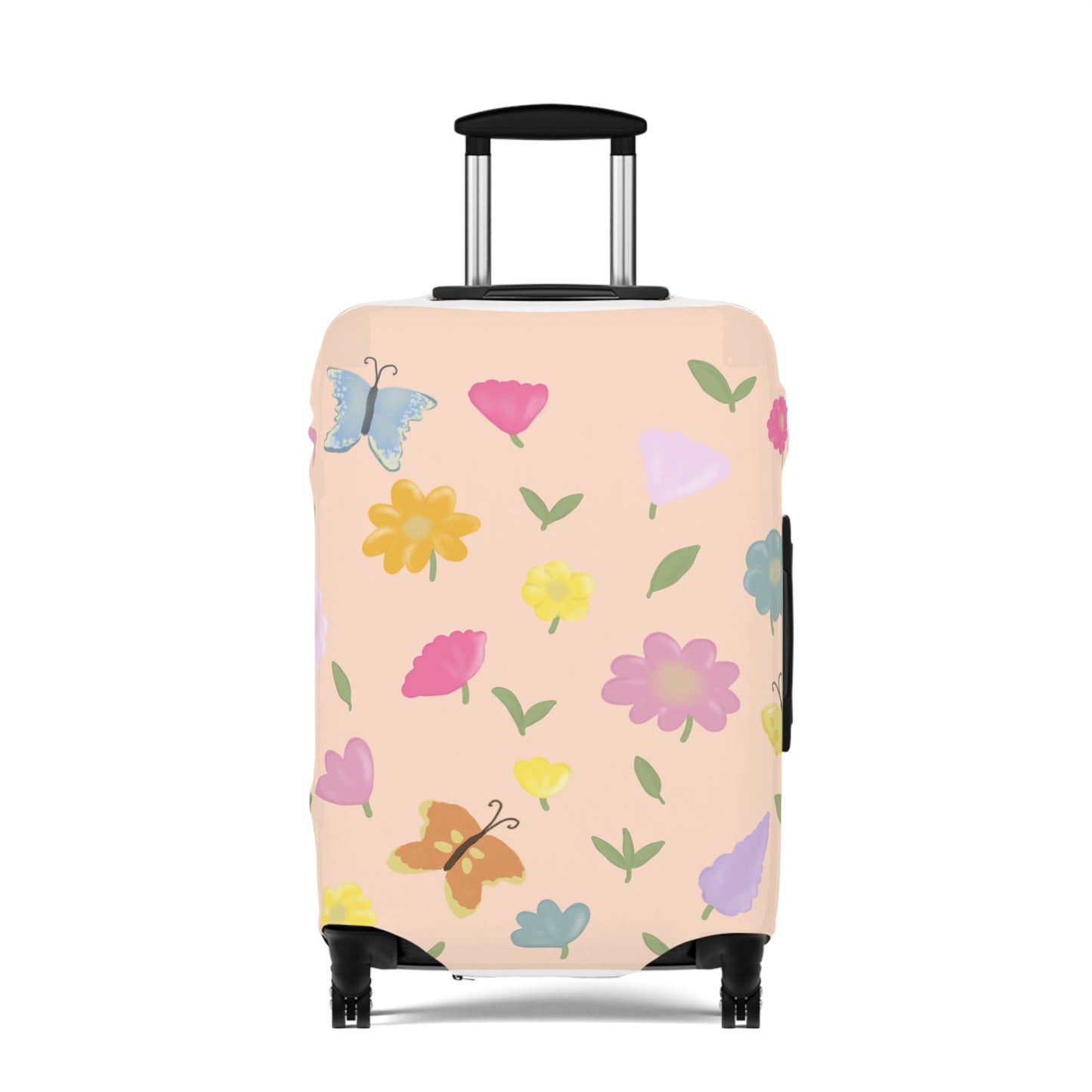 Colorful Floral Luggage Cover | Butterfly & Flower Travel Protector