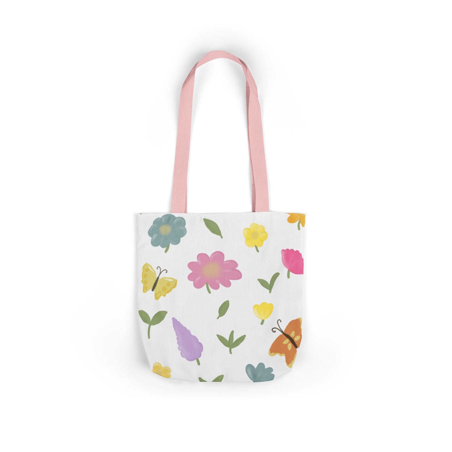 Floral Canvas Tote Bag with 3-Color Straps - Eco-Friendly & Stylish Carryall
