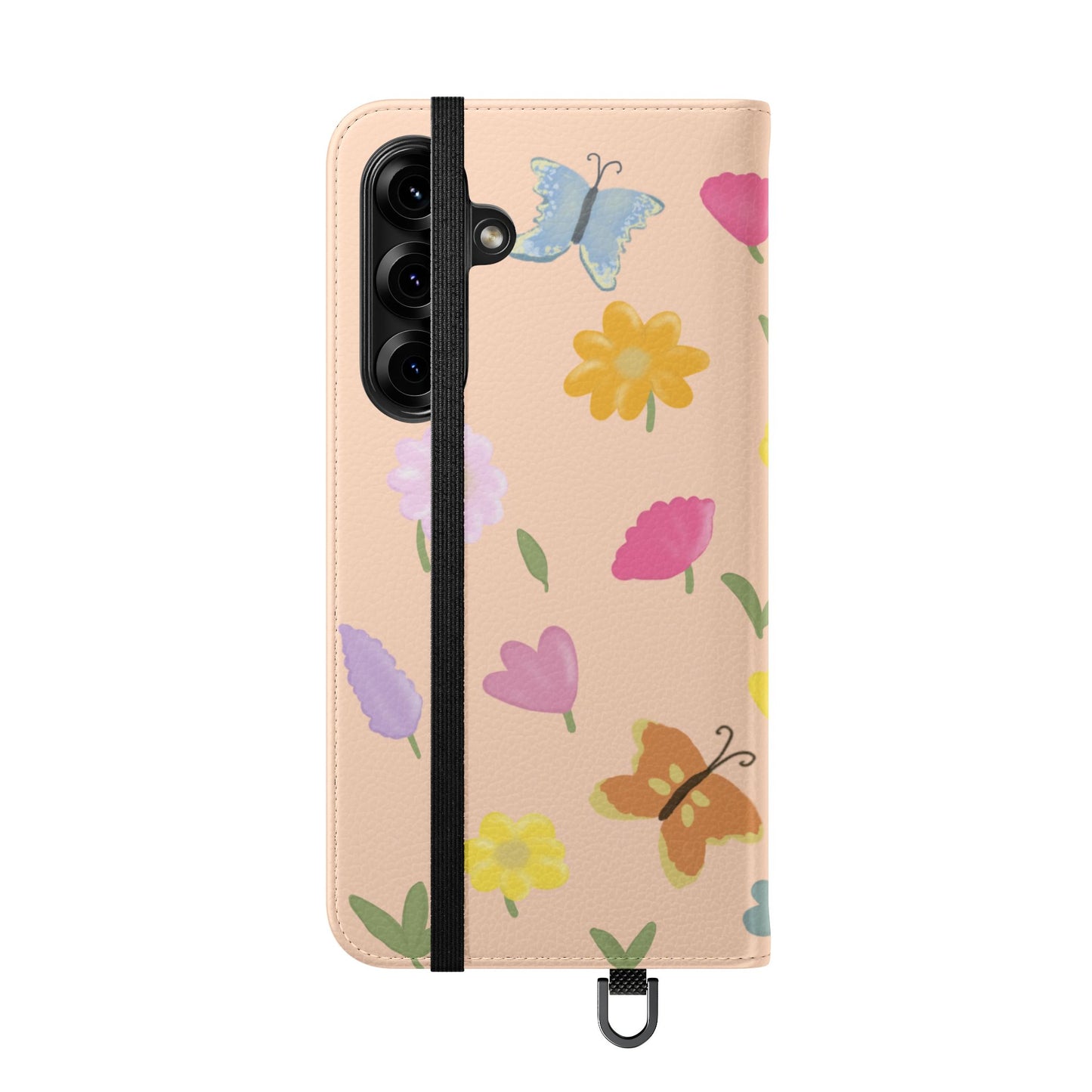 Floral Butterfly Flip Case - Vibrant Phone Wallet Cover for Nature Lovers