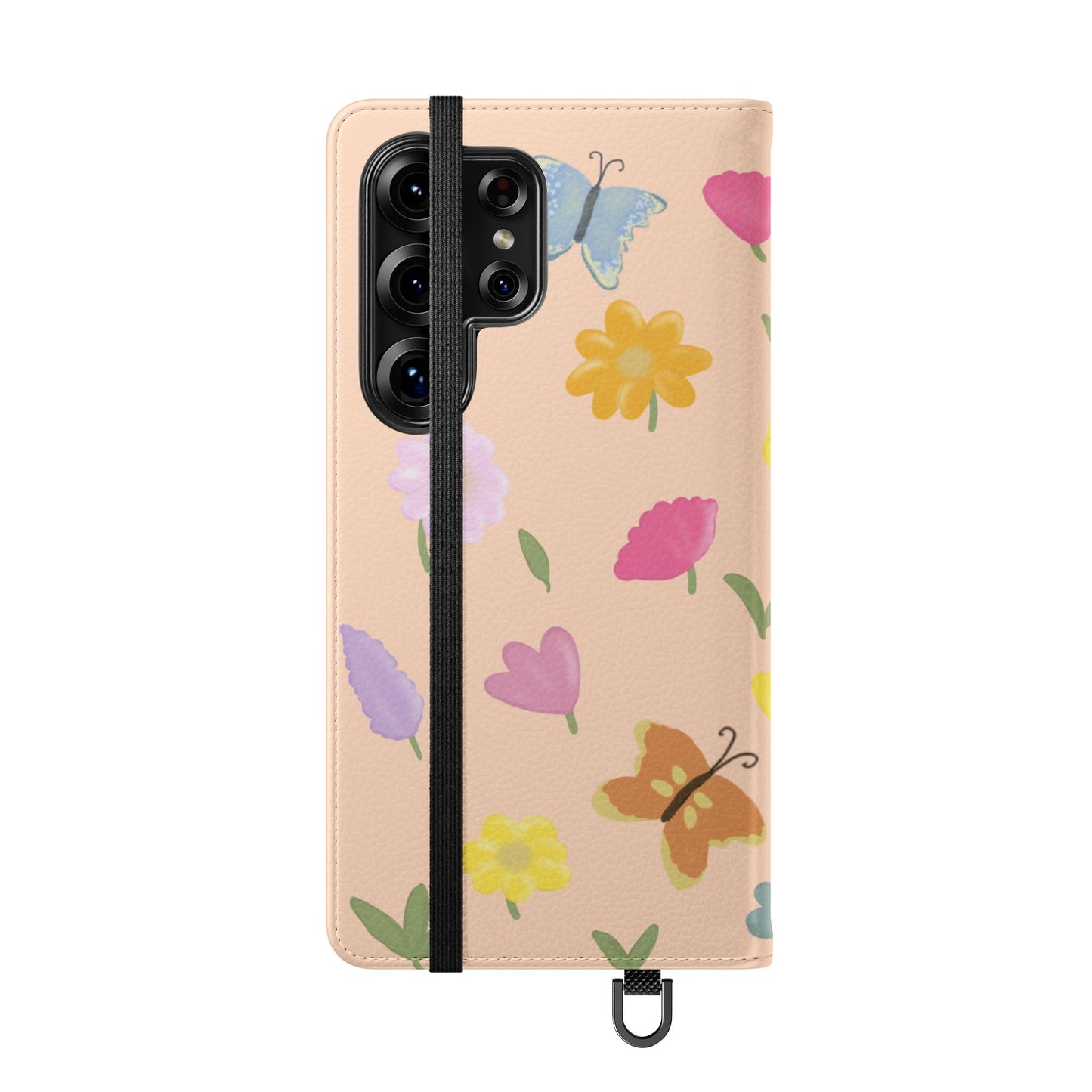 Floral Butterfly Flip Case - Vibrant Phone Wallet Cover for Nature Lovers