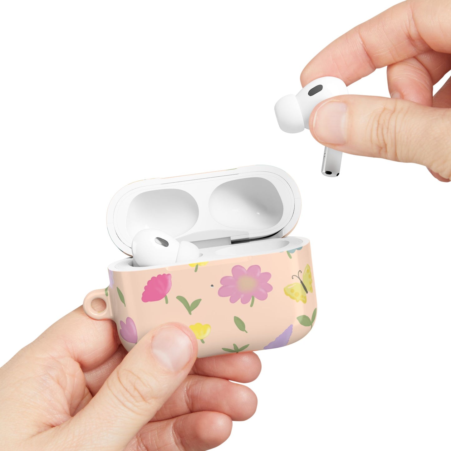 Floral AirPod Case - Cute Flower Design for Spring & Everyday Use (Peach)