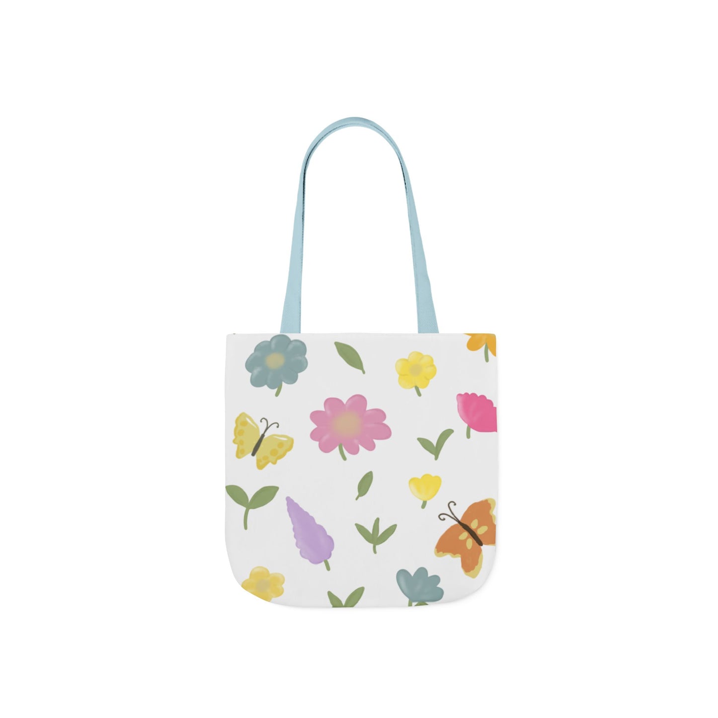 Floral Canvas Tote Bag with 3-Color Straps - Eco-Friendly & Stylish Carryall