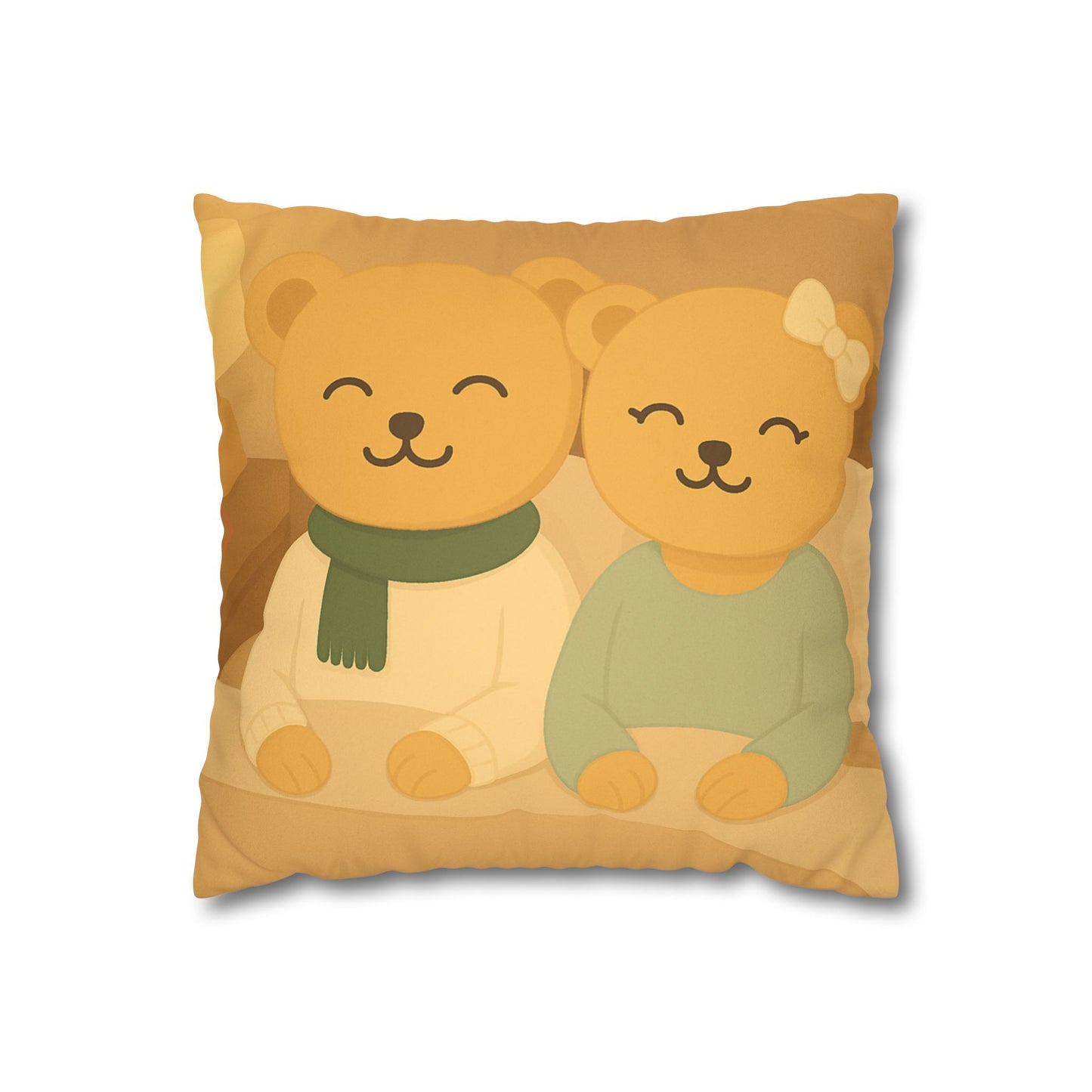 Cozy Bear Pillow Cover with Quote – Soft Cushion for Cozy Home Decor