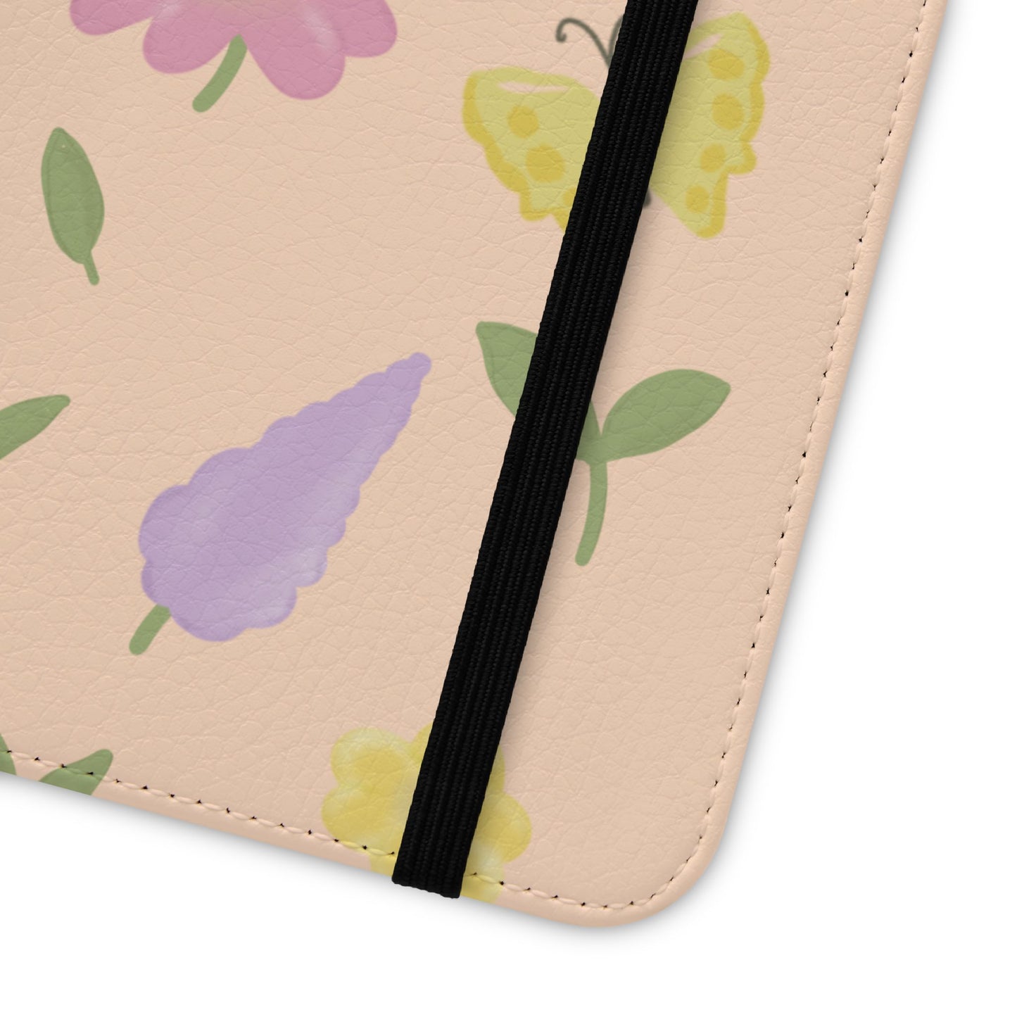 Floral Butterfly Flip Case - Vibrant Phone Wallet Cover for Nature Lovers