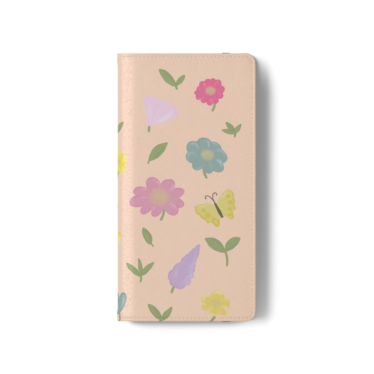 Floral Butterfly Flip Case - Vibrant Phone Wallet Cover for Nature Lovers