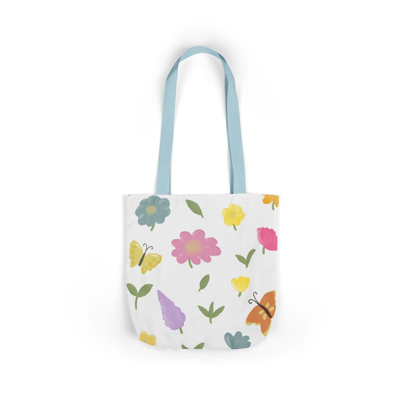 Floral Canvas Tote Bag with 3-Color Straps - Eco-Friendly & Stylish Carryall