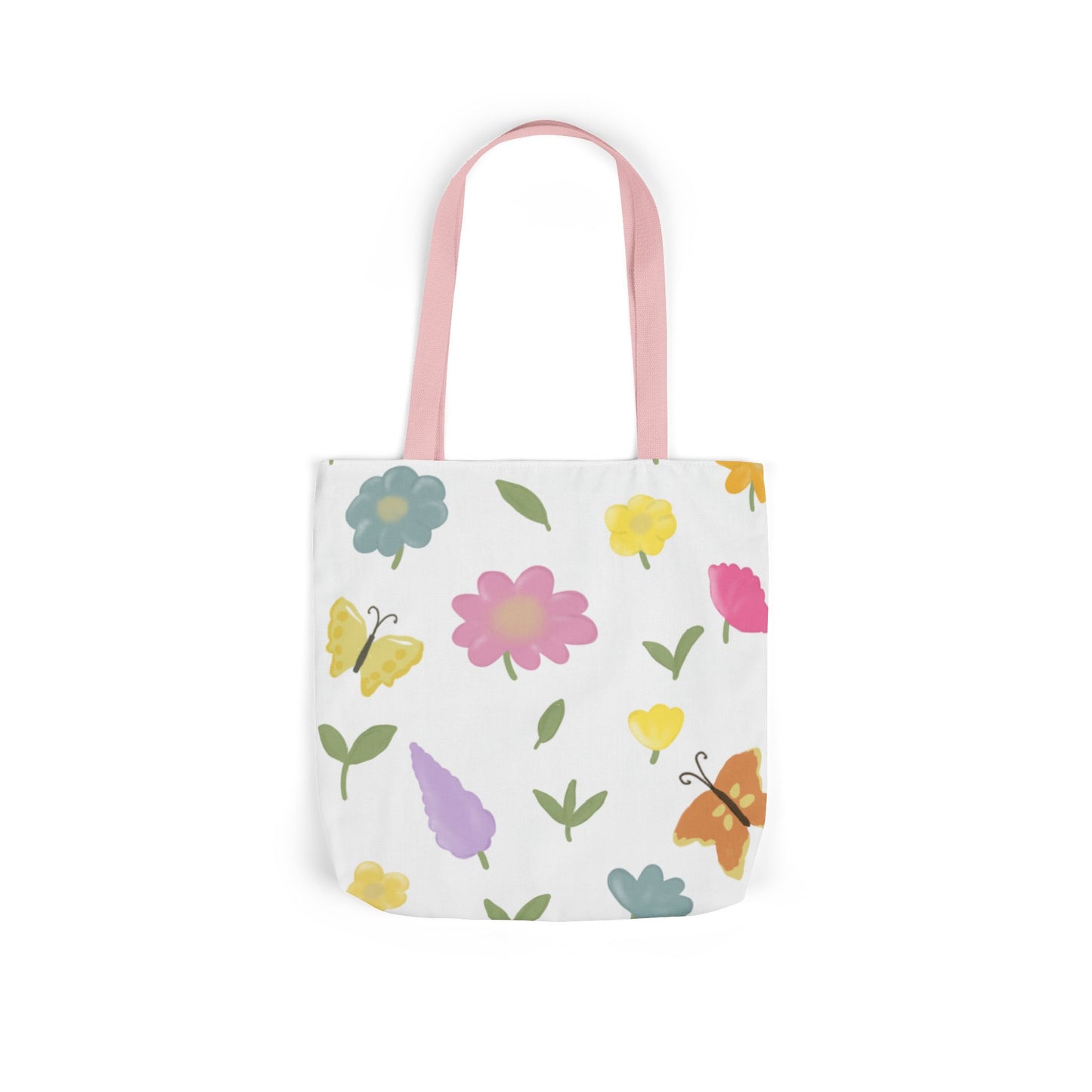Floral Canvas Tote Bag with 3-Color Straps - Eco-Friendly & Stylish Carryall