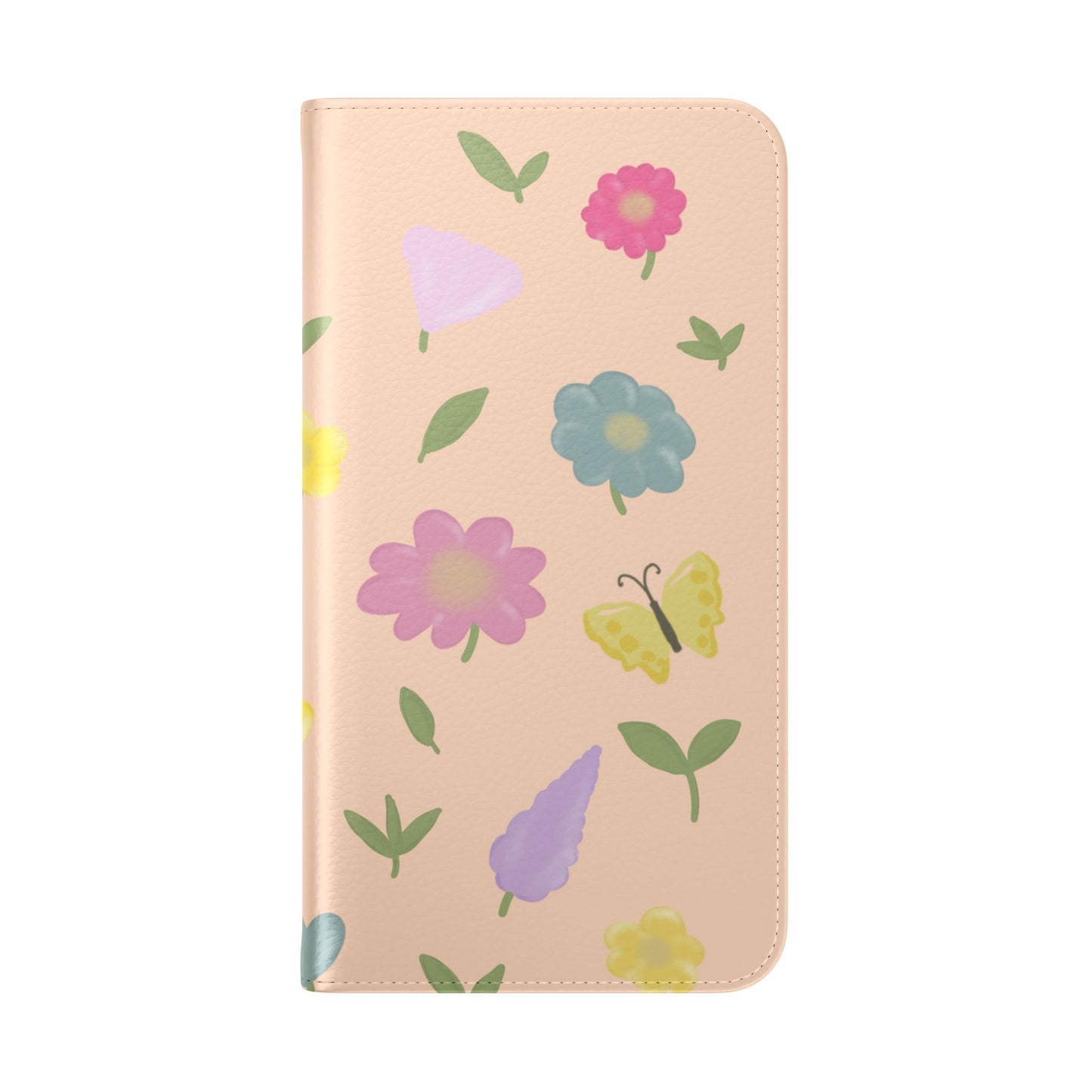 Floral Butterfly Flip Case - Vibrant Phone Wallet Cover for Nature Lovers