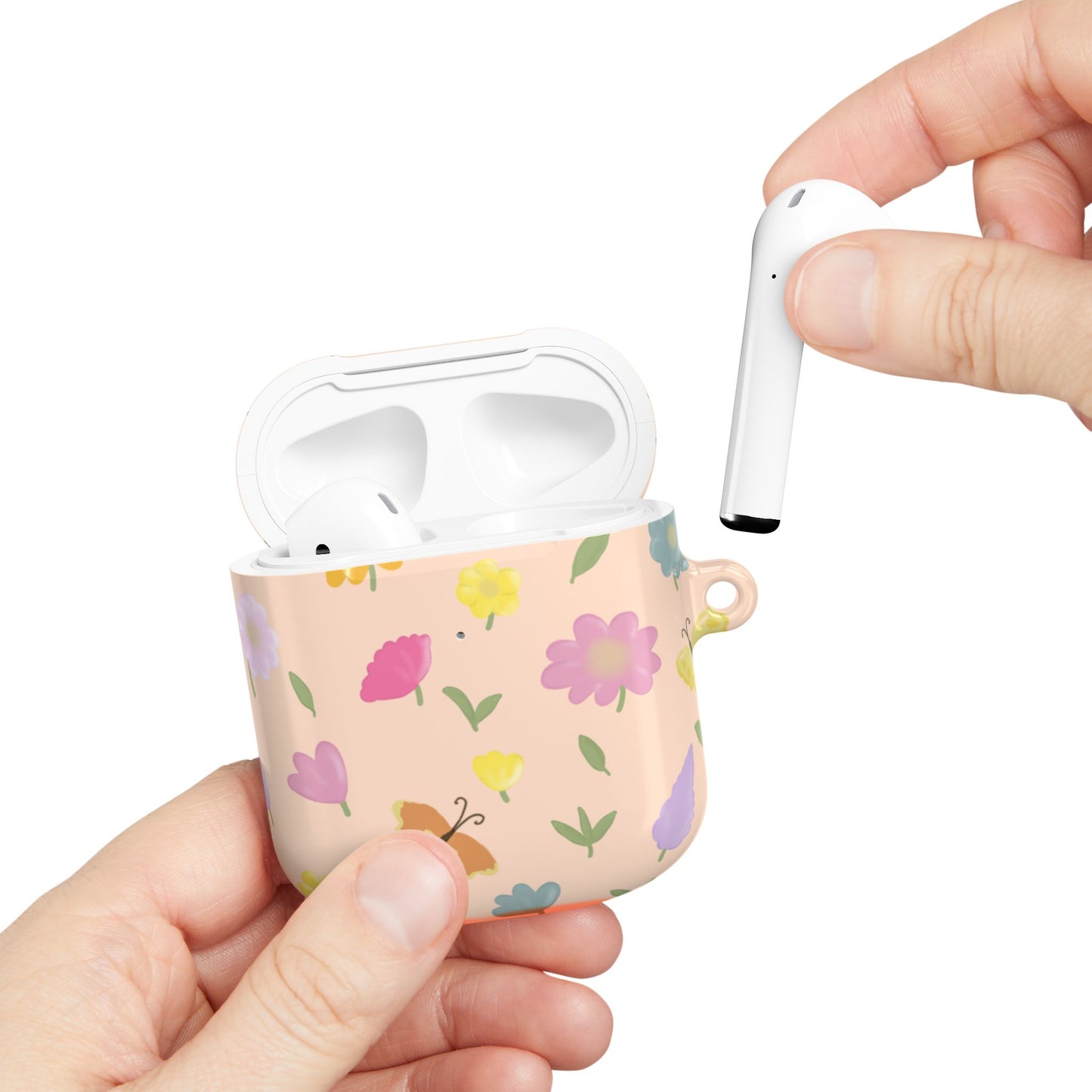 Floral AirPod Case - Cute Flower Design for Spring & Everyday Use (Peach)
