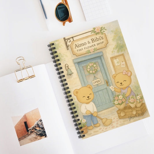 Tiny Flower Shop Spiral Notebook – Cute Bear Journal & Stationery