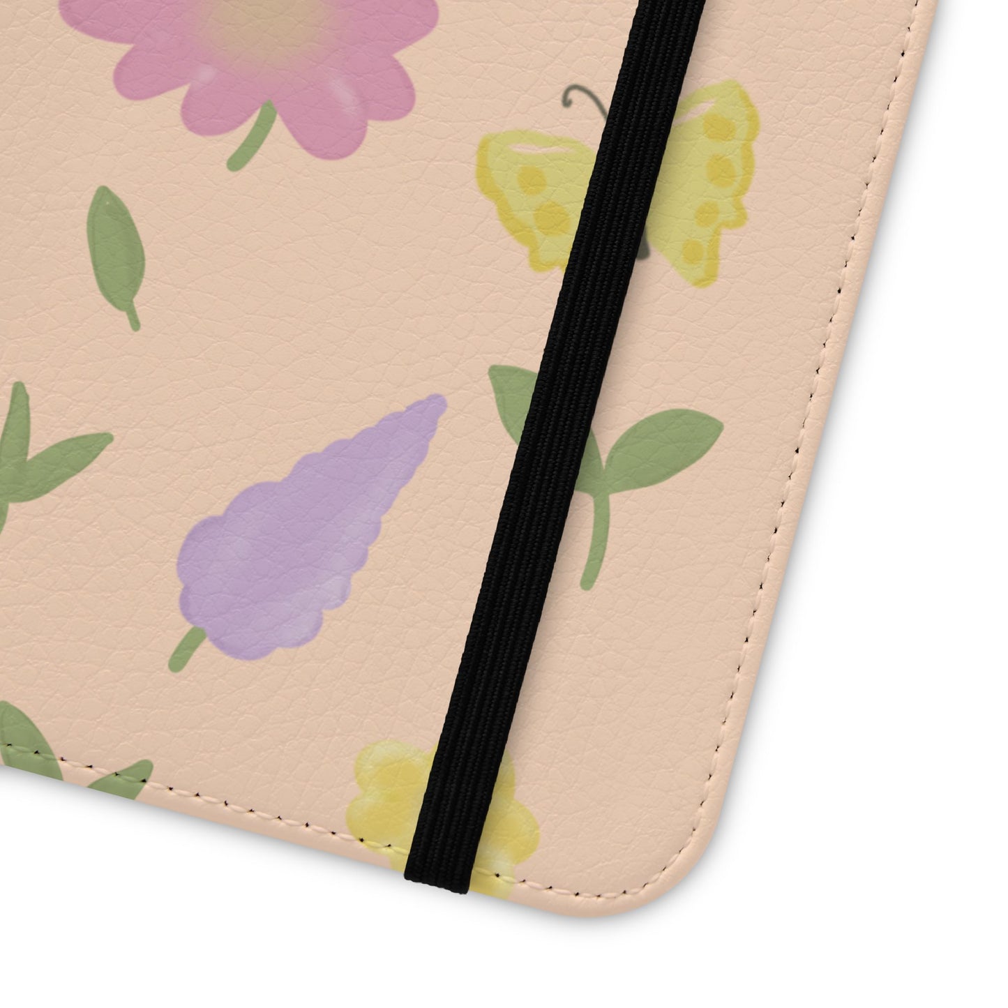 Floral Butterfly Flip Case - Vibrant Phone Wallet Cover for Nature Lovers