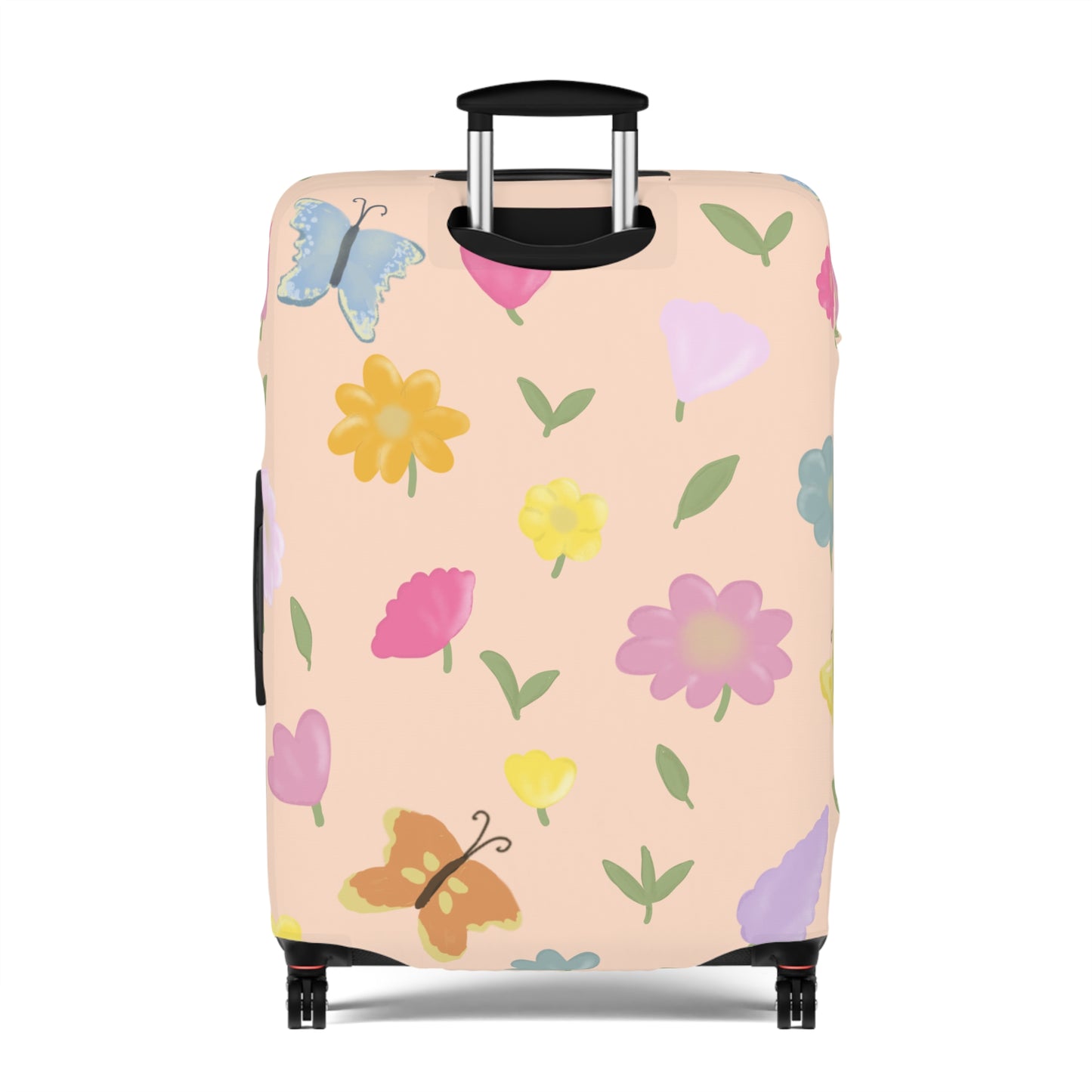 Colorful Floral Luggage Cover | Butterfly & Flower Travel Protector