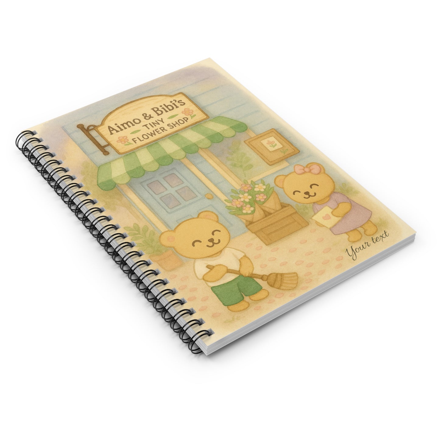 Tiny Flower Shop Spiral Notebook – Cute Bear Kids Journal Gift