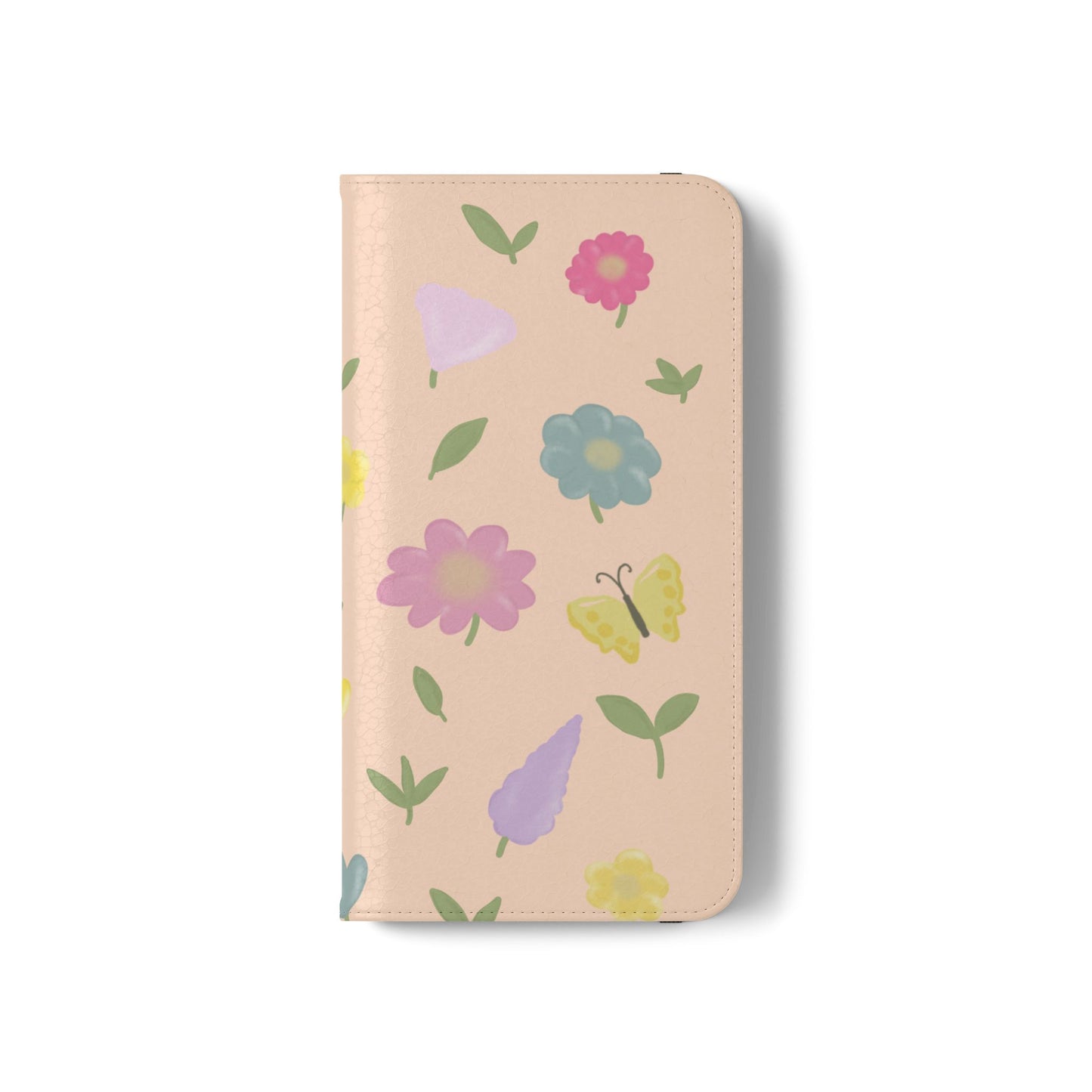 Floral Butterfly Flip Case - Vibrant Phone Wallet Cover for Nature Lovers