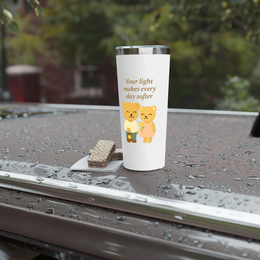 Cozy Bear Tumbler with Quote – Insulated Mug for Daily Inspiration