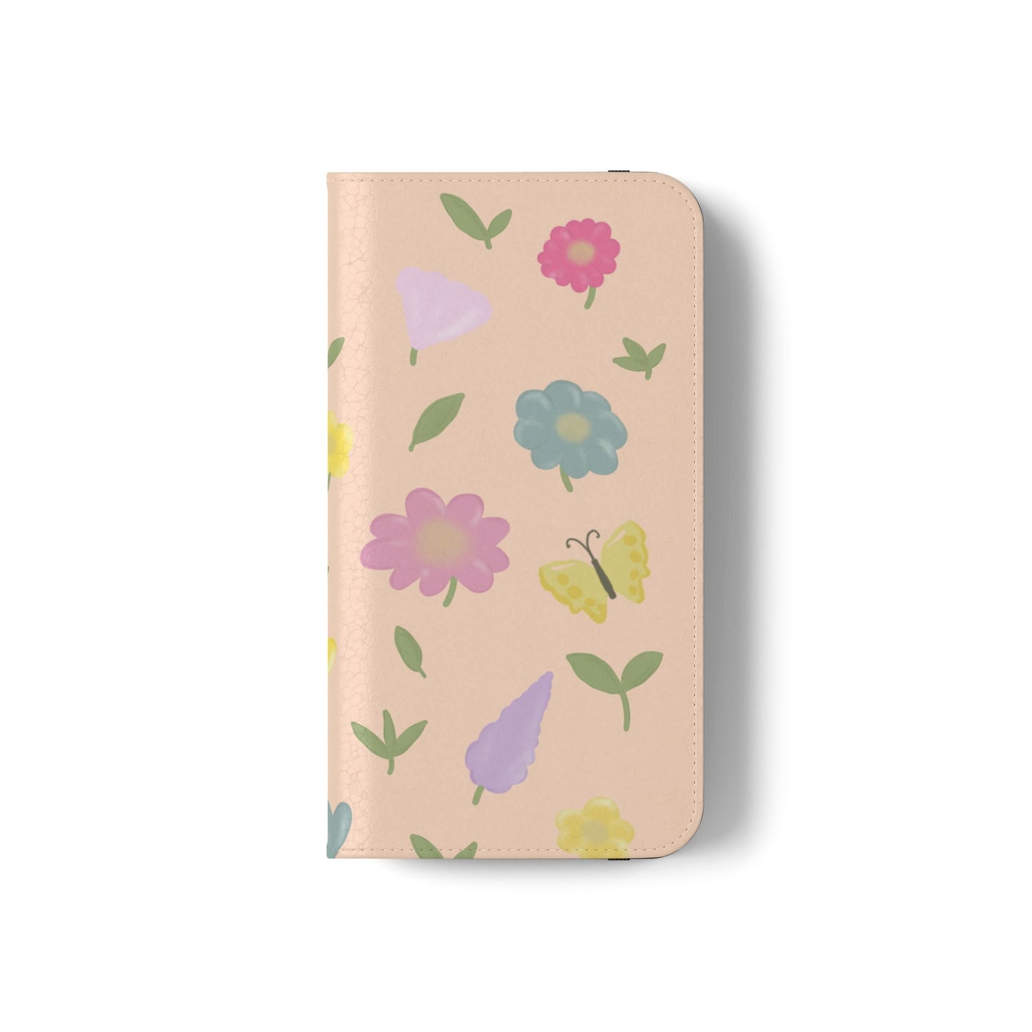Floral Butterfly Flip Case - Vibrant Phone Wallet Cover for Nature Lovers