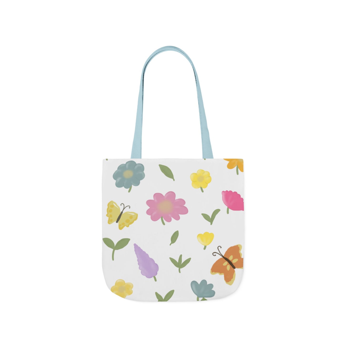 Floral Canvas Tote Bag with 3-Color Straps - Eco-Friendly & Stylish Carryall