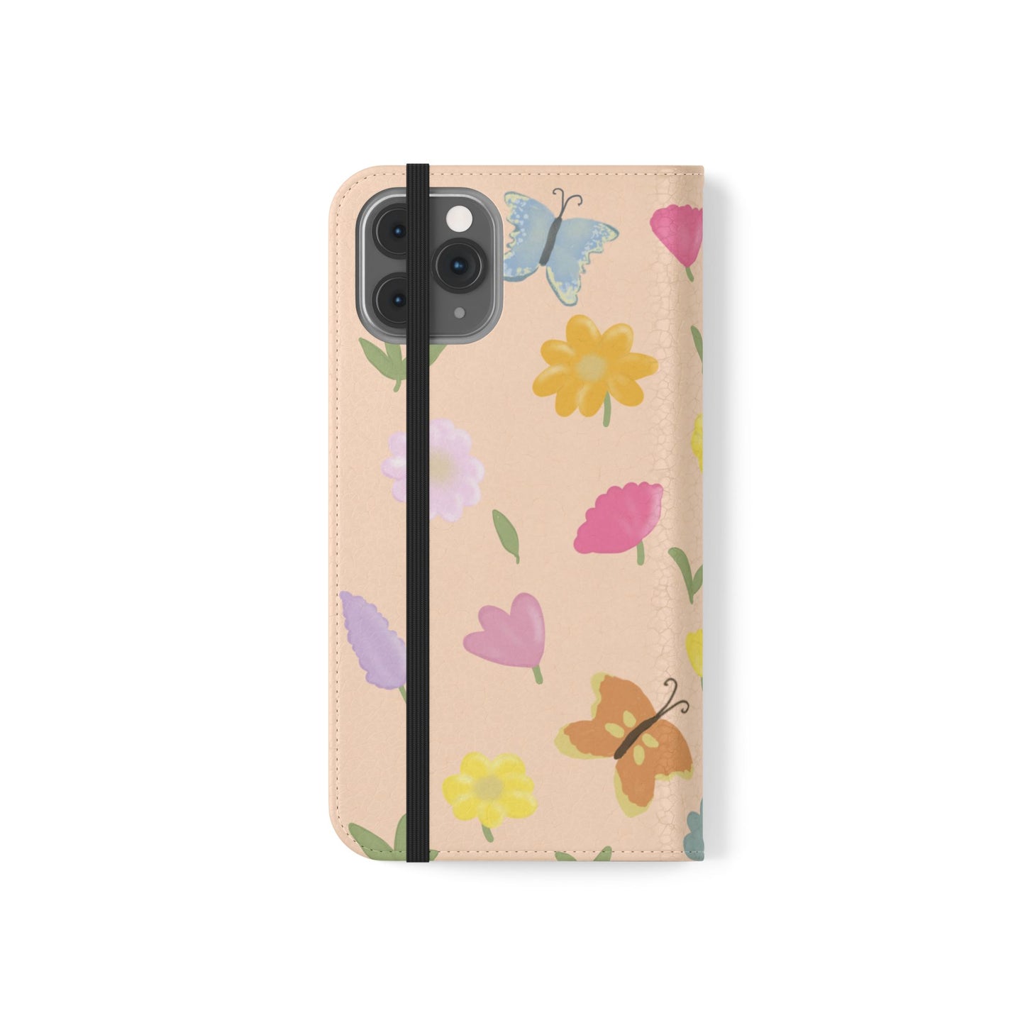 Floral Butterfly Flip Case - Vibrant Phone Wallet Cover for Nature Lovers