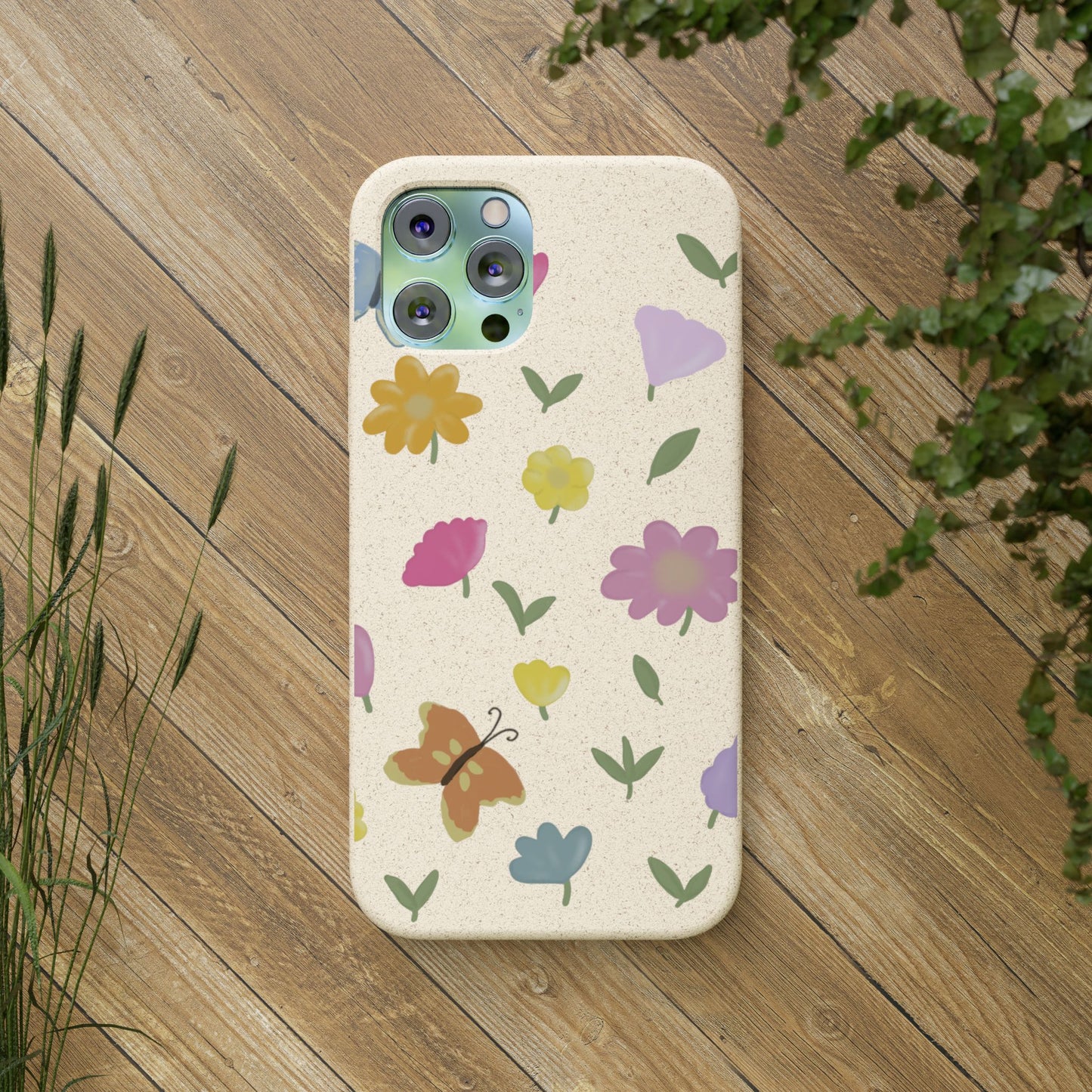 Eco-Friendly Floral iPhone Case - Biodegradable & Stylish