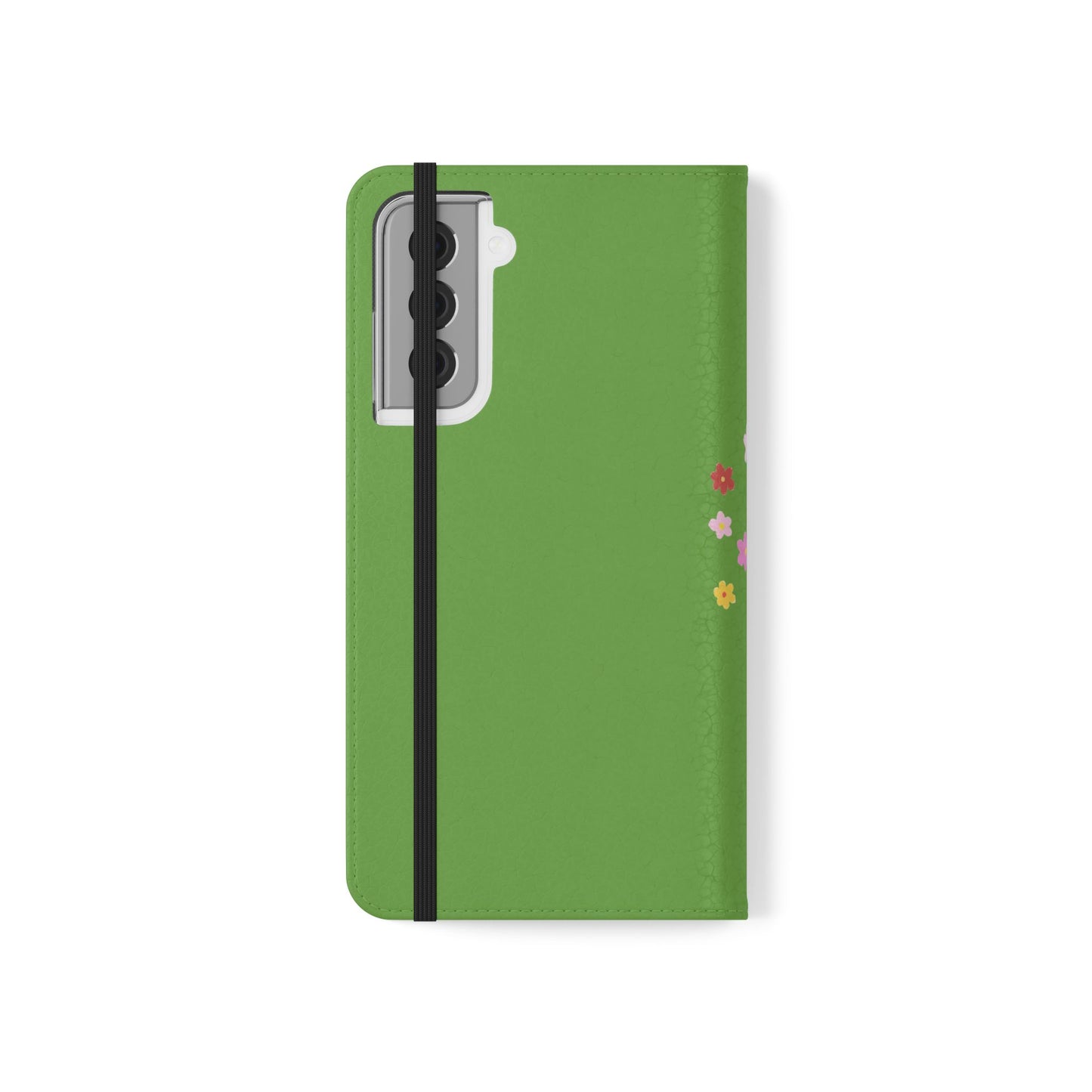 Lovely Day Flip Case for iPhone & Samsung - Cute Floral Bear Design (Green)