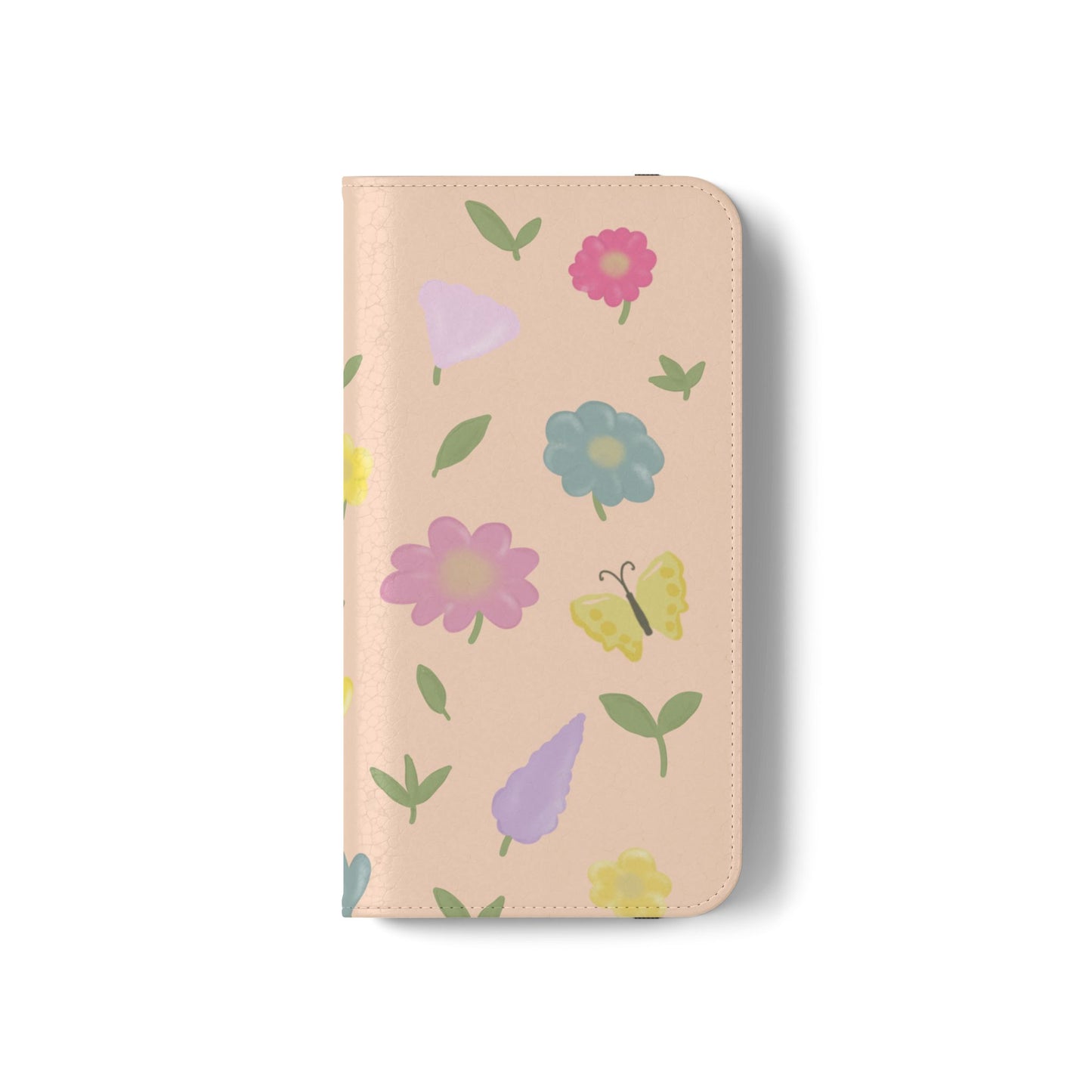 Floral Butterfly Flip Case - Vibrant Phone Wallet Cover for Nature Lovers