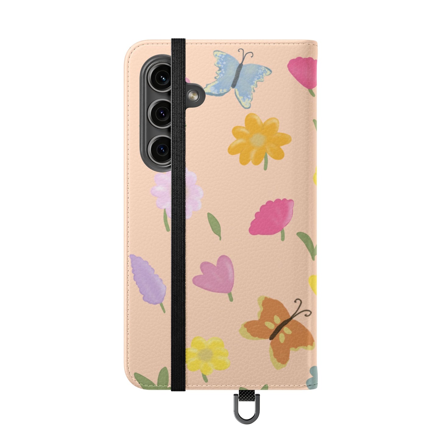 Floral Butterfly Flip Case - Vibrant Phone Wallet Cover for Nature Lovers