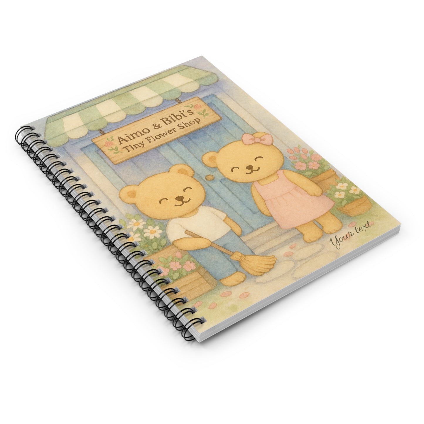 Tiny Flower Shop Notebook – Cute Bear Journal & Floral Stationery