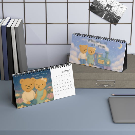 Whispers of a Dream 2026 Desk Calendar | Dream Train Cozy Planner Gift